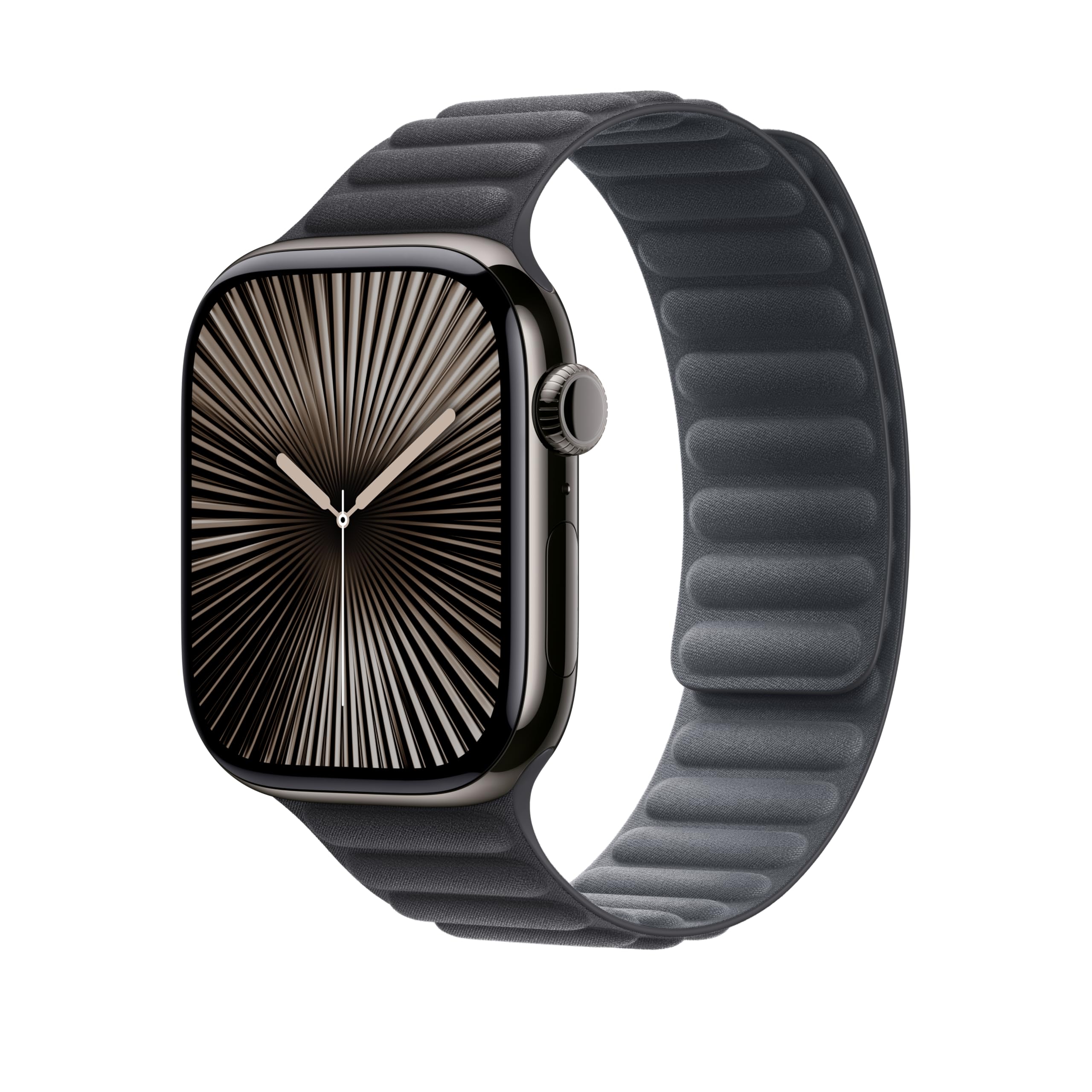 Premium Magnetic Link Apple Watch Band for 46mm Series - Black M/L Size - Comfortable & Secure Fit for Workouts, Running & Everyday Wear