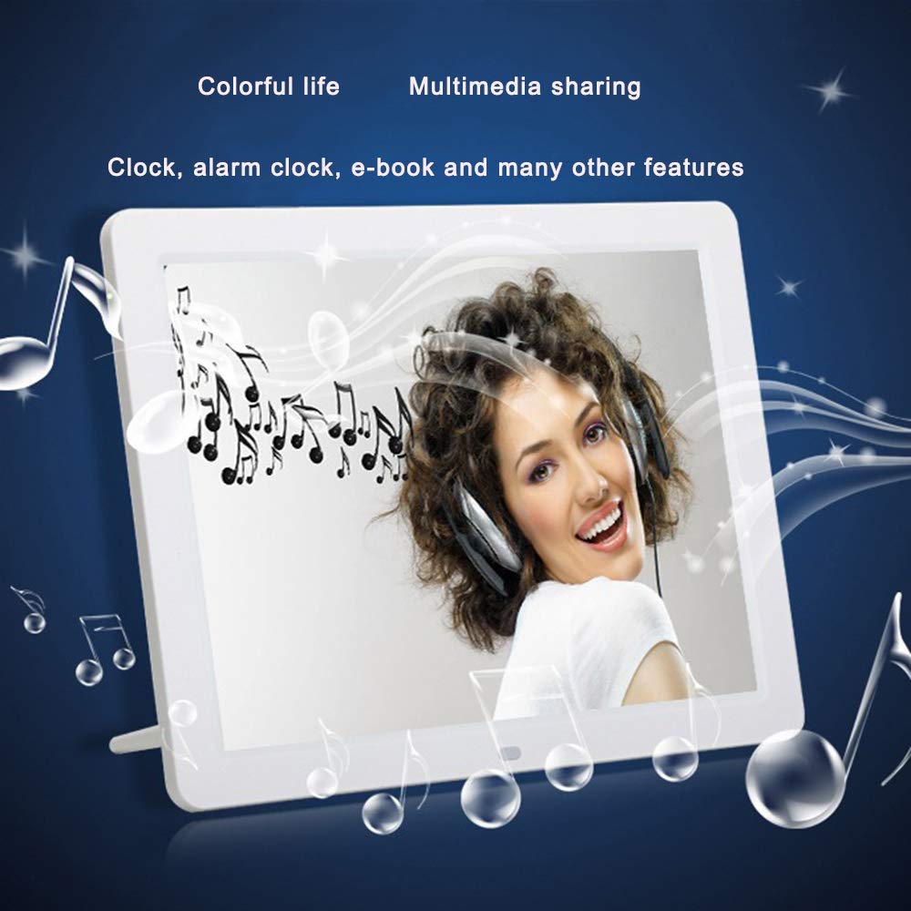 12 Inch Ultra Thin Backlight Display - HD Digital Photo Frame for Pictures & Movies, Black & White Options - Perfect for Home, Office, and Gift Giving