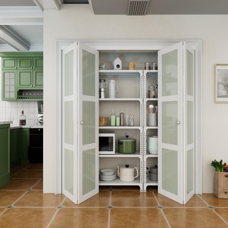 3 Panel Frosted Glass, White