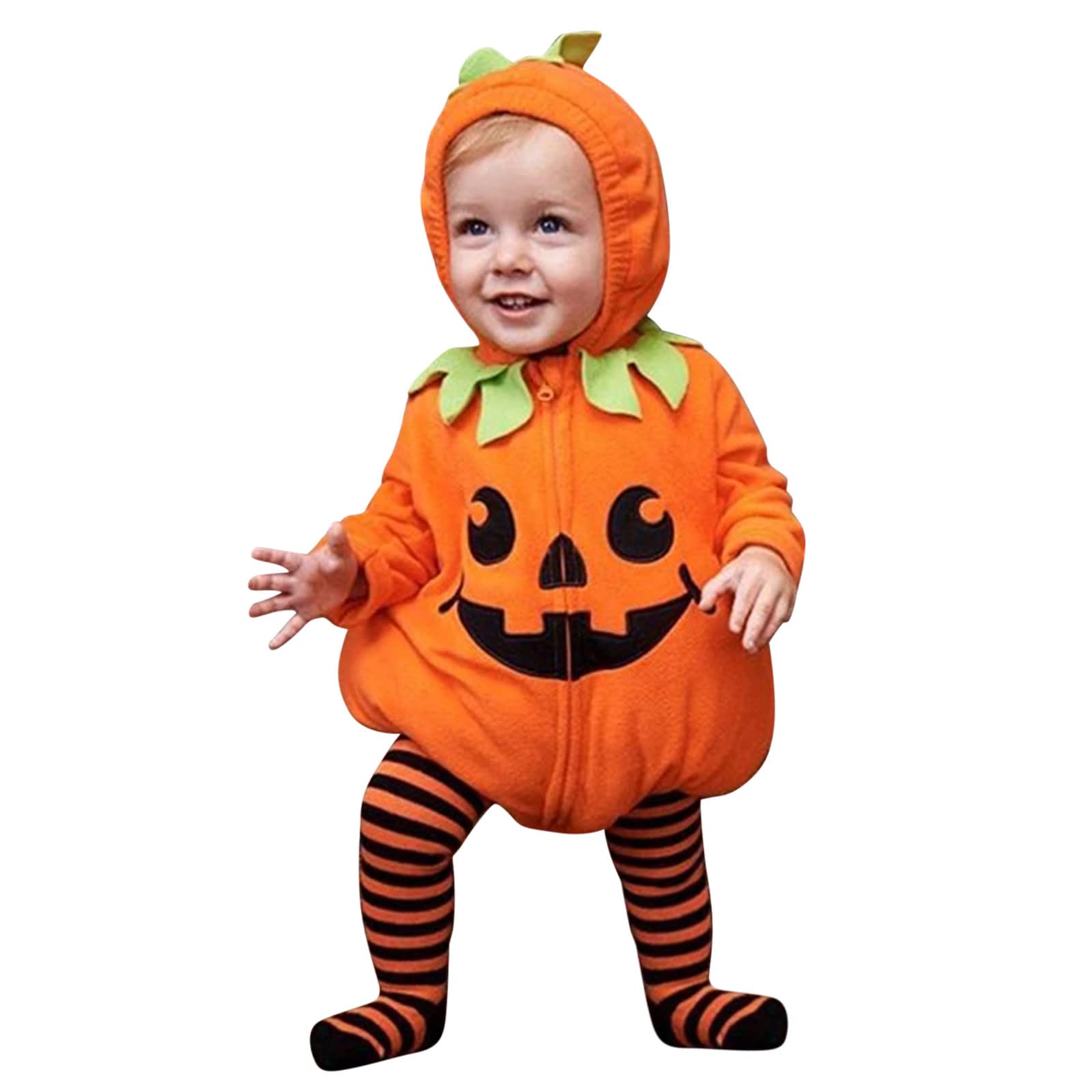 PATOPO Newborn Baby Halloween Outfit Set - Pumpkin Print Long Sleeve Costume for Infant Girls & Boys | Toddler Christmas Cosplay | Perfect for Halloween Parties, Photo Shoots & Holiday Celebrations