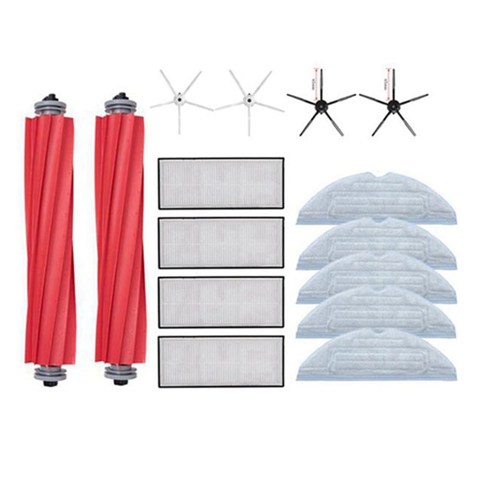 WENCY Vacuum Cleaner Accessories - Replacement Main Brush, Mop Pad, HEPA Filter & Side Brush Compatible with Xiaomi Roborock S7/T7S/T7Plus - Spare Parts for Floor Cleaning - Perfect for Hardwood, Tile & Carpet Maintenance