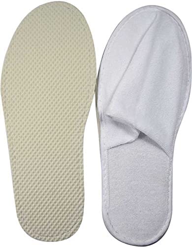 Diktmark Men's Disposable Slippers - Soft & Comfortable Hotel Slippers for Travel, Spa, Home & Guest Use - Breathable Non-Slip Indoor Footwear (Pack of 10)