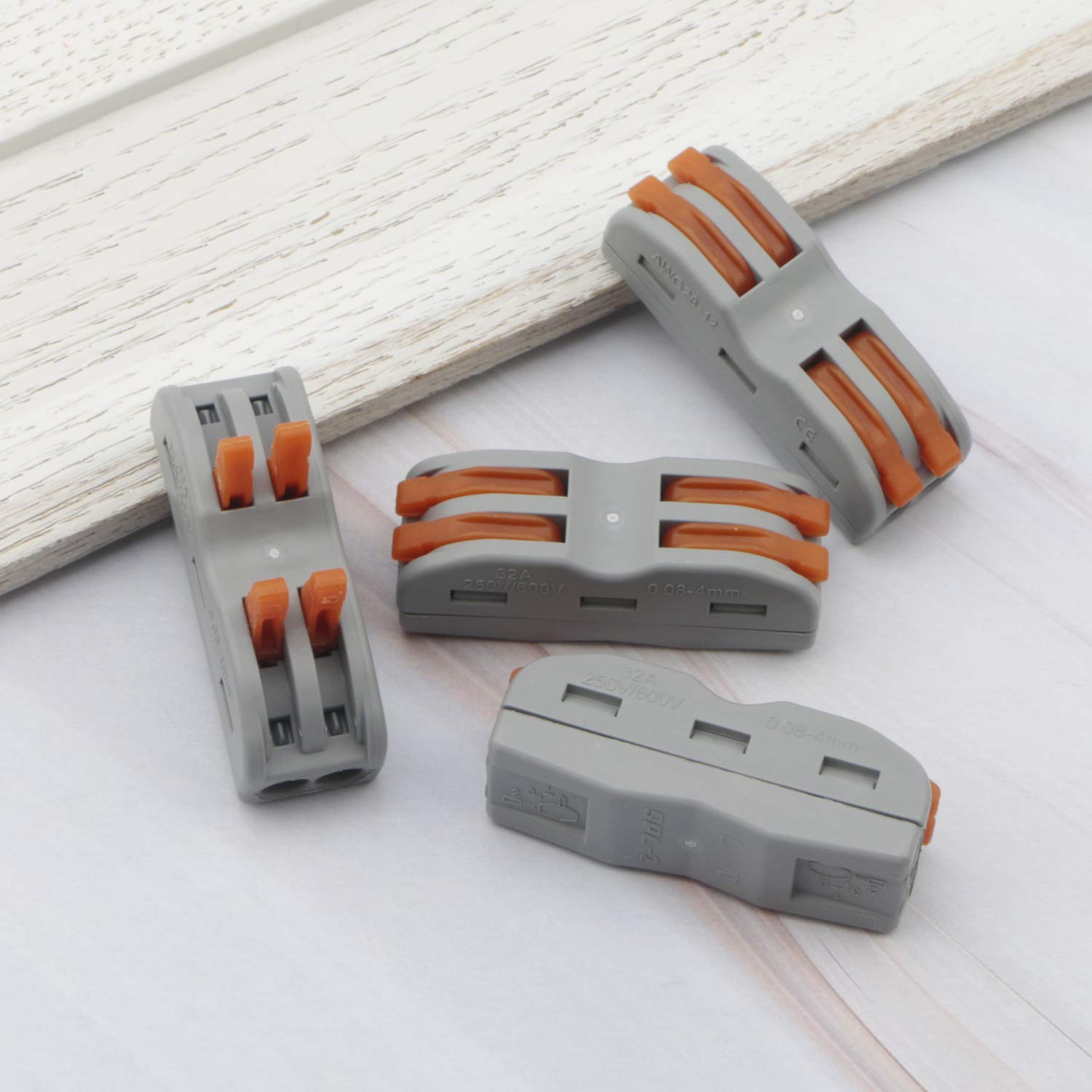 Kesell Lever Nuts Wire Connectors 30Pcs - Compact Quick Connect Terminal Blocks for LED Lights, Electrical Wiring & DIY Projects - Secure SPL-2 Lever-Nut Connectors for Home, Office & Industrial Use