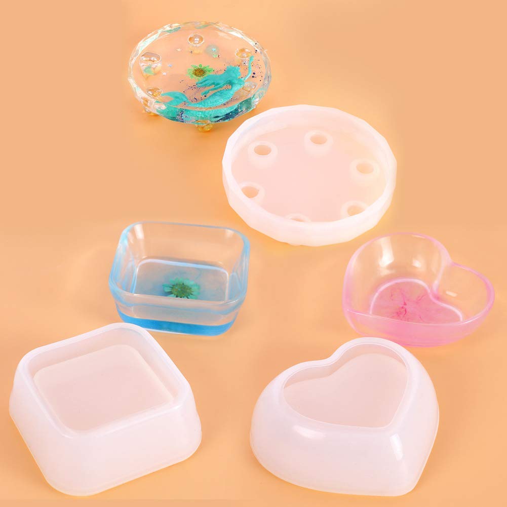 DIY Unicorn & Heart Silicone Resin Molds Set for Epoxy Casting - Beginner Friendly Crystal Craft Molds for Home Decoration, Handmade Gifts & DIY Projects - Perfect for Jewelry Making, Keychains, and Unique Home Decor