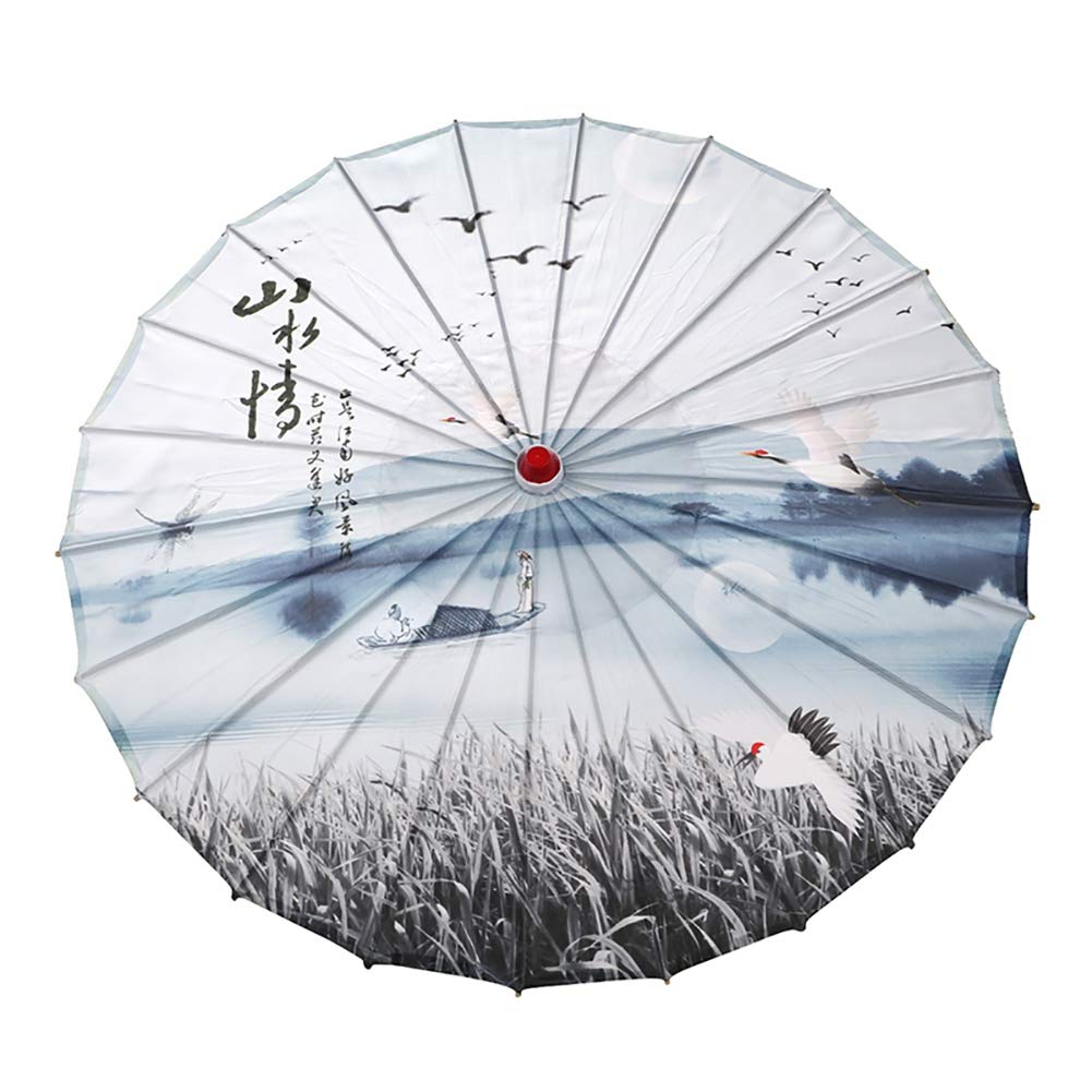 Handmade Chinese Oil Paper Umbrella - Waterproof & UV Protection - Traditional Oriental Parasol for Rain or Sun - Perfect for Weddings, Photography, and Home Decor