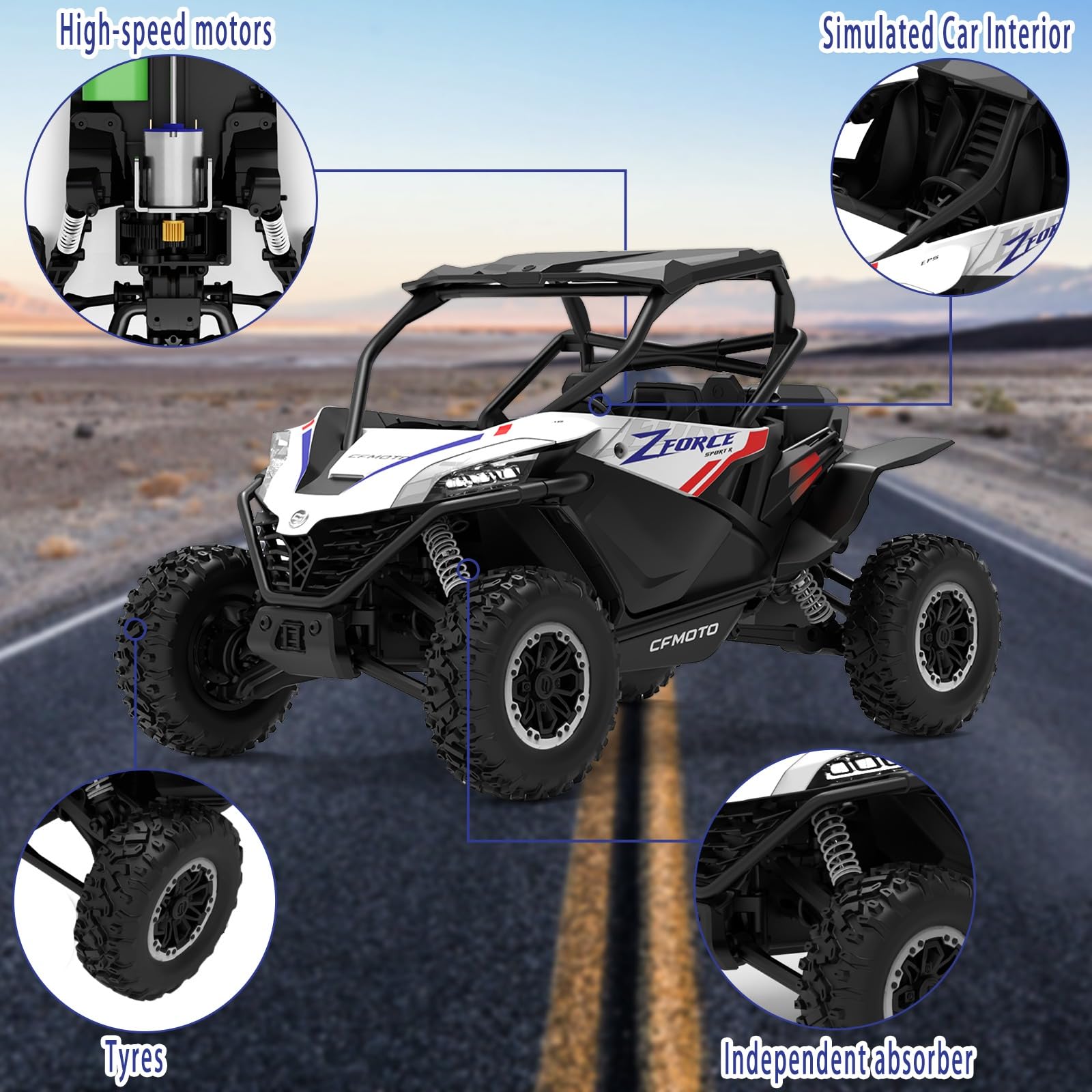 1:12 Scale Spobo 4WD Electric RC Crawler Car - All Terrain Remote Control Vehicle with LED Lights & 3 Speed Modes - Includes 2 Batteries - Perfect Off-Road Toy Gift for Boys, Girls & Adults - Great for Backyard Adventures, Trail Crawling & Outdoor Play