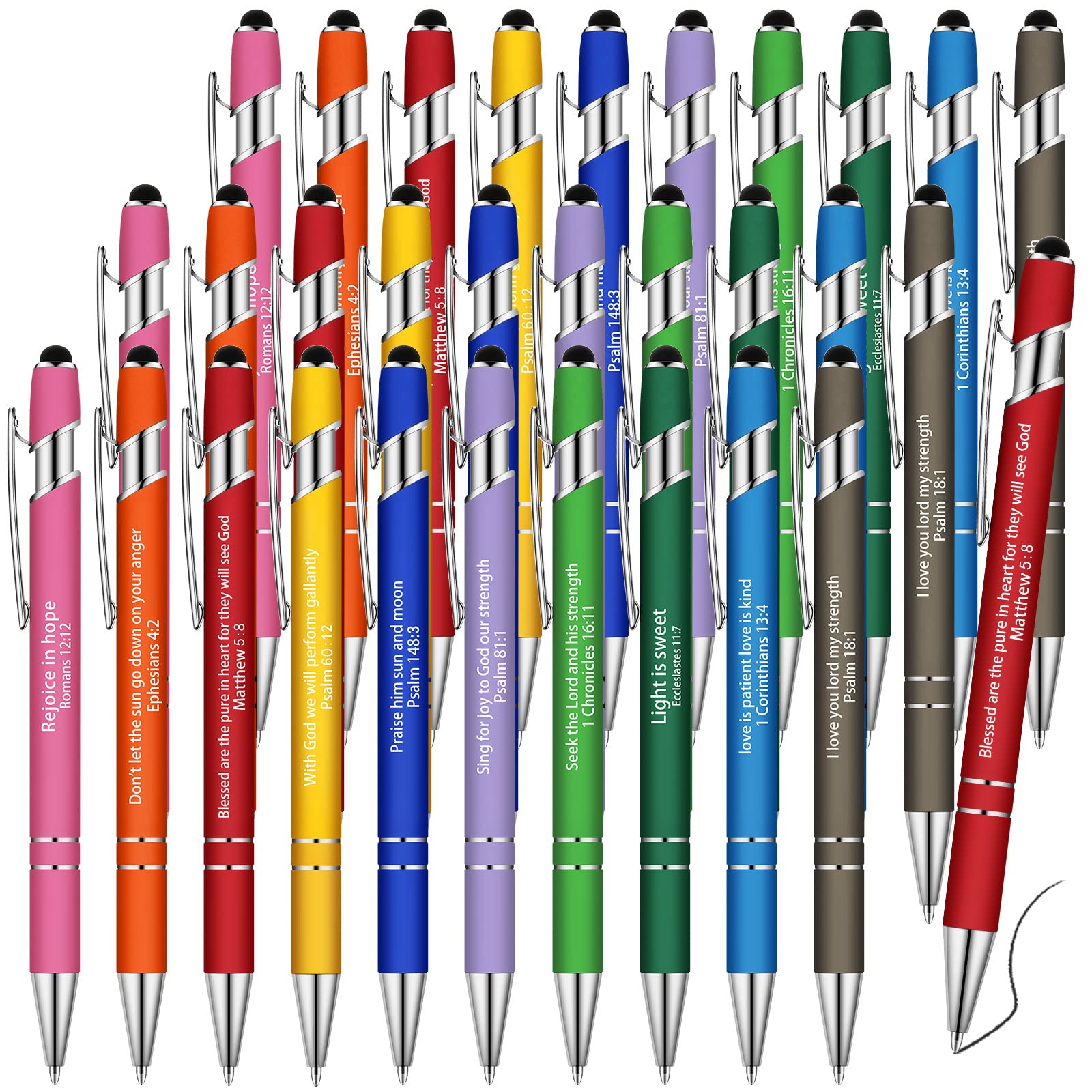 30 Pack Christian Bible Pens for Women - Inspirational Ballpoint Pens with Motivational Quotes - Bulk Office & School Supplies - Funny Gifts for Coworkers, Teachers (Black Ink, Colorful Designs) - Perfect for Bible Study, Journaling & Workplace Encouragement