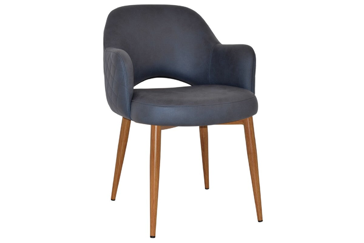 EZ Hospitality Cairo Indoor Armchair with Metal Base - Slim Light Oak 4-Leg Design for Living Room, Office, or Lounge Comfortable Seating