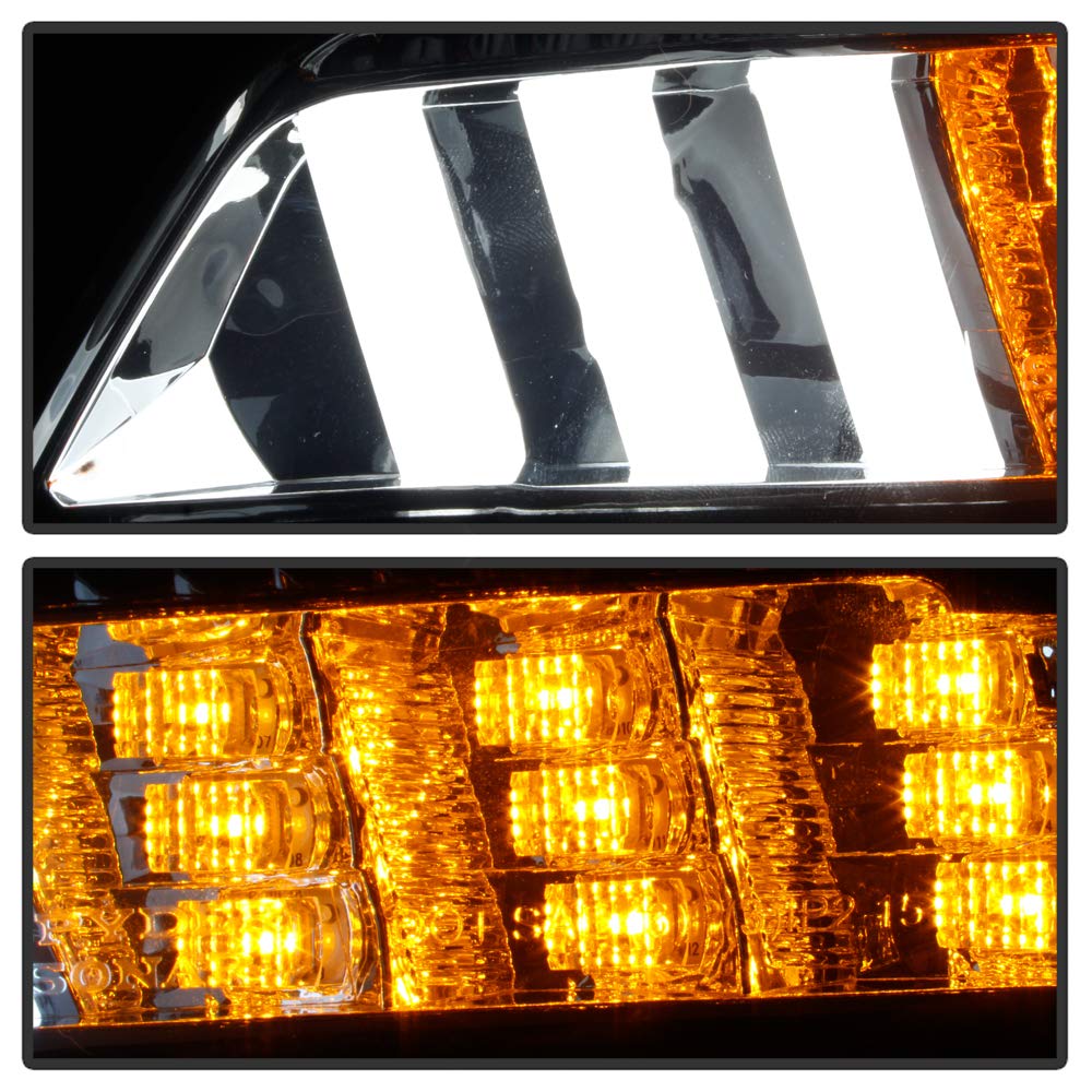 ACANII Smoked Lens LED Bumper Parking Lamps with Sequential Turn Signals for 2015-2017 Ford Mustang - Left & Right Pair - Upgrade Your Ride with Stylish Lighting for Night Driving & Car Shows