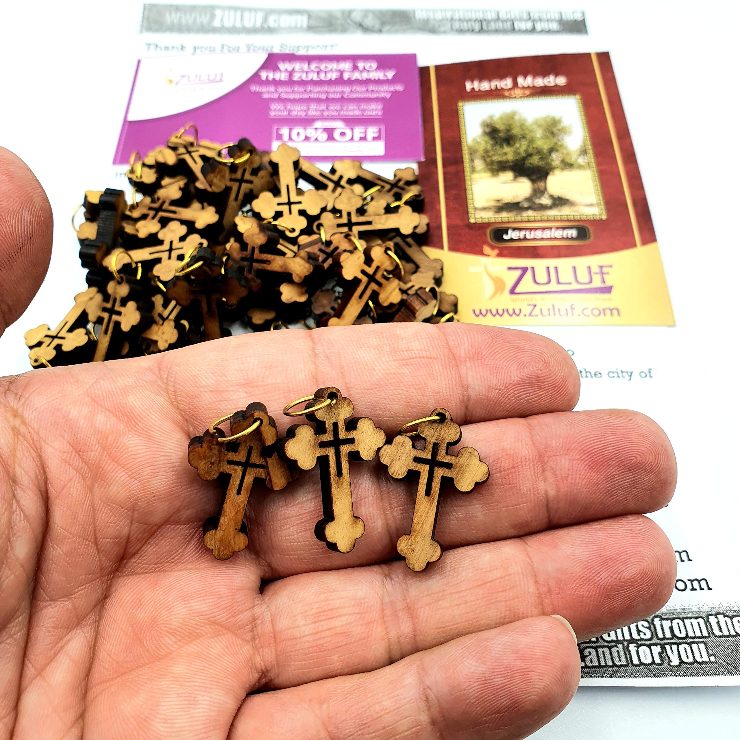 Handmade Olive Wood Carved Jesus Cross from Holy Land Jerusalem - Religious Rosary Maker Gift for Prayer & Devotion - Perfect for Home Altar, Church Decor & Spiritual Gifts (PEN224)