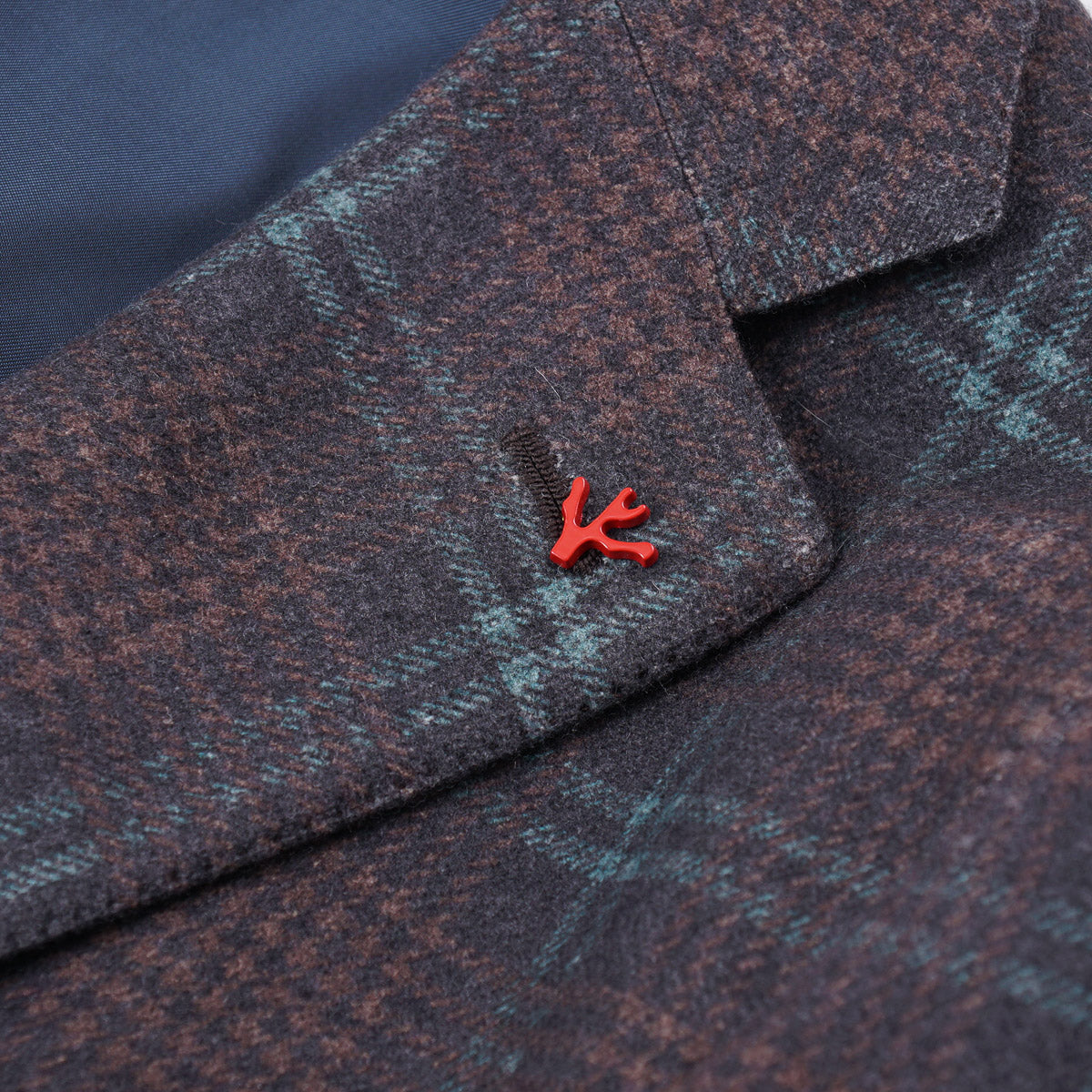 Isaia Men's Flannel Wool Cashmere Sport Coat - Premium Tailored Blazer for Business, Office & Formal Events