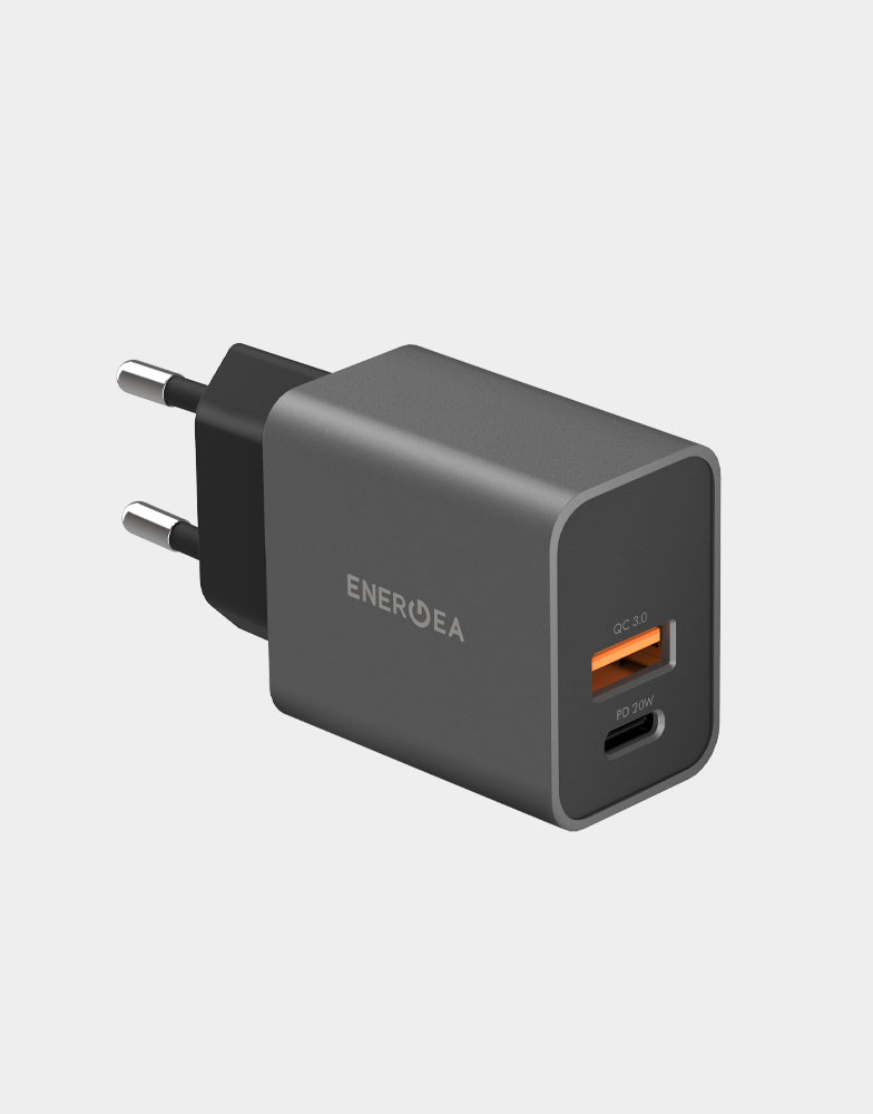 AmpCharge PD20+ EU Fast Charger - 20W USB C Wall Charger with Power Delivery for iPhone, Samsung, Pixel - Compact & Portable for Travel, Home, Office