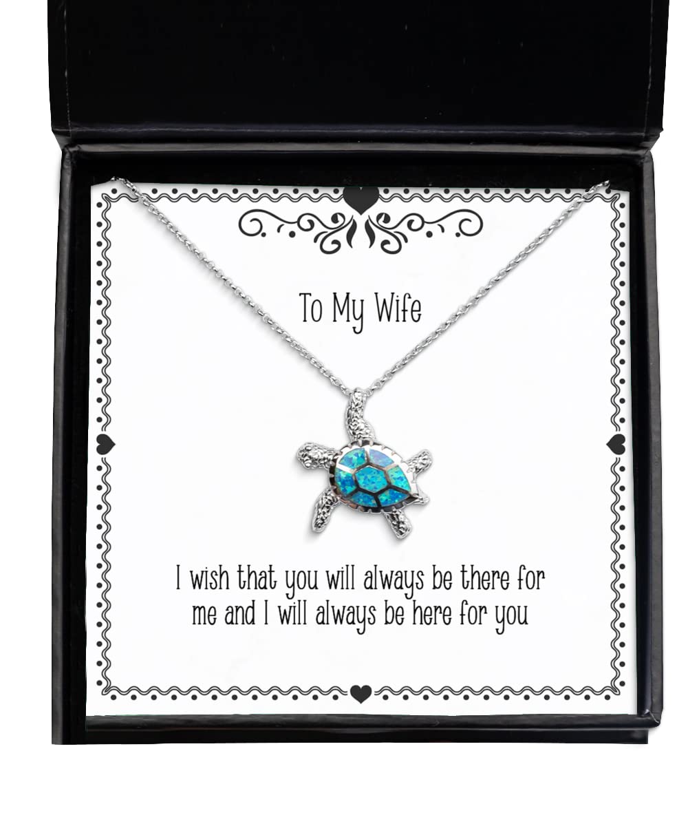 Opal Turtle Necklace Gift for Wife - Romantic Present from Husband for Anniversary