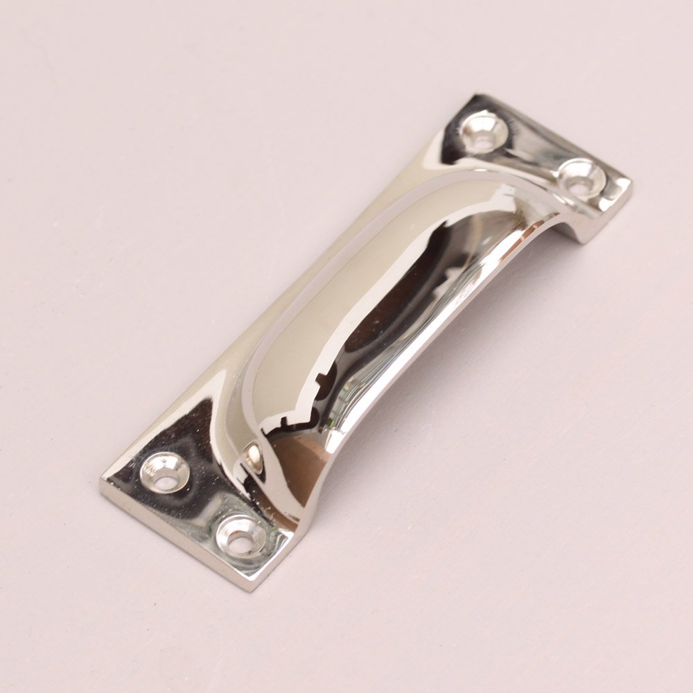 Polished Nickel Slim Hooded Drawer Handle - Modern Cabinet Pull for Kitchen & Bathroom - Perfect for Dressers, Cabinets & Furniture Upgrade