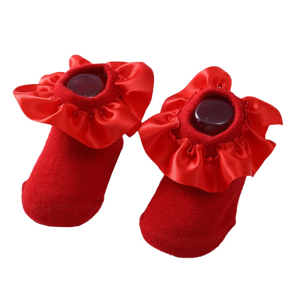 Toptim Baby Girls' Toddler Ankle Socks - Soft Breathable Cotton Casual Socks for Infants & Toddlers - Perfect for Playtime, Daycare & Everyday Wear