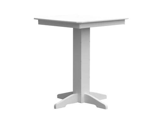 A & L Furniture Square Bar Table with FREE 2 Umbrella Holes - Outdoor Patio Dining & Backyard Entertaining