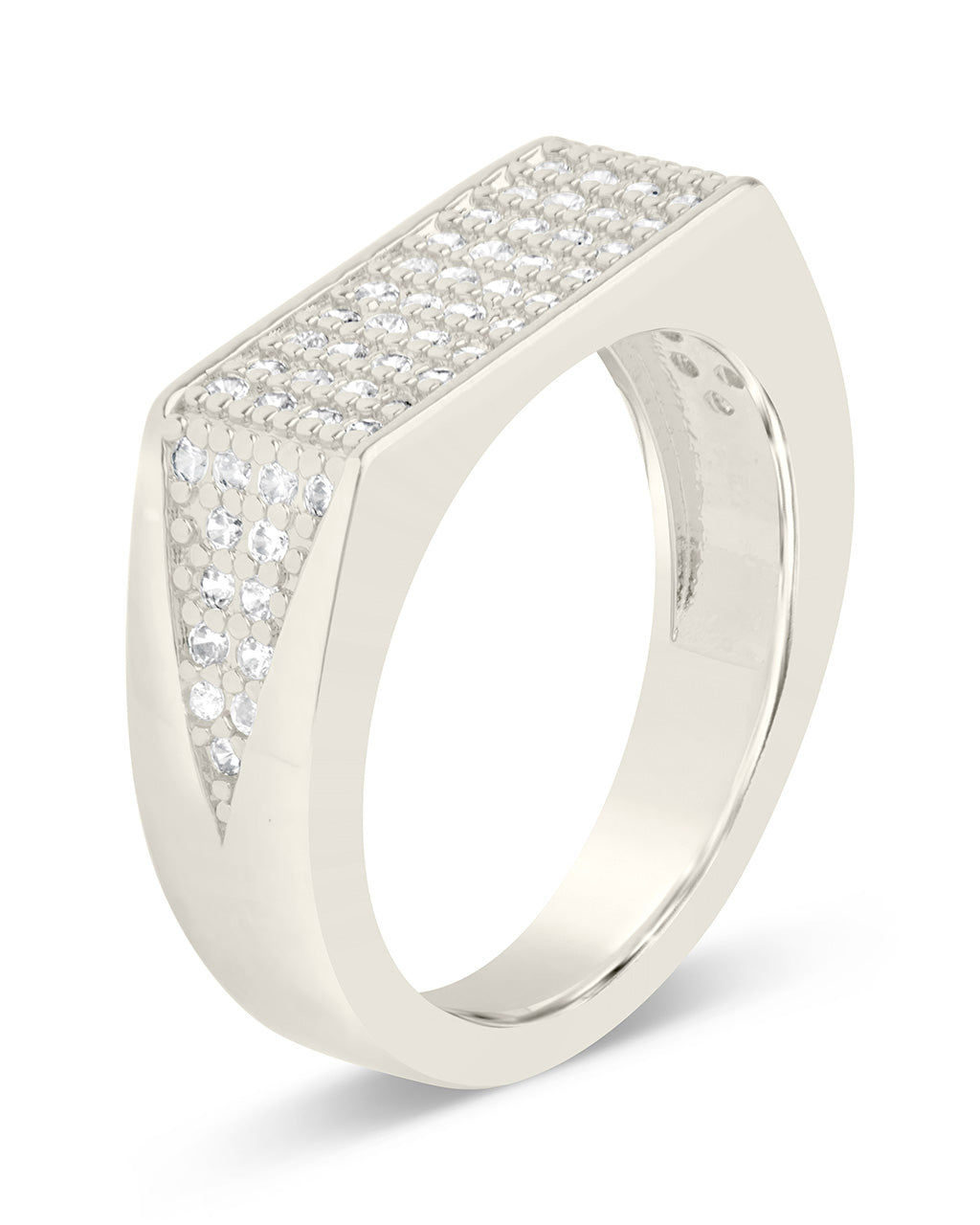 Noreen Sterling Silver CZ Signet Ring for Women - Elegant Cubic Zirconia Statement Jewelry for Everyday Wear & Special Occasions