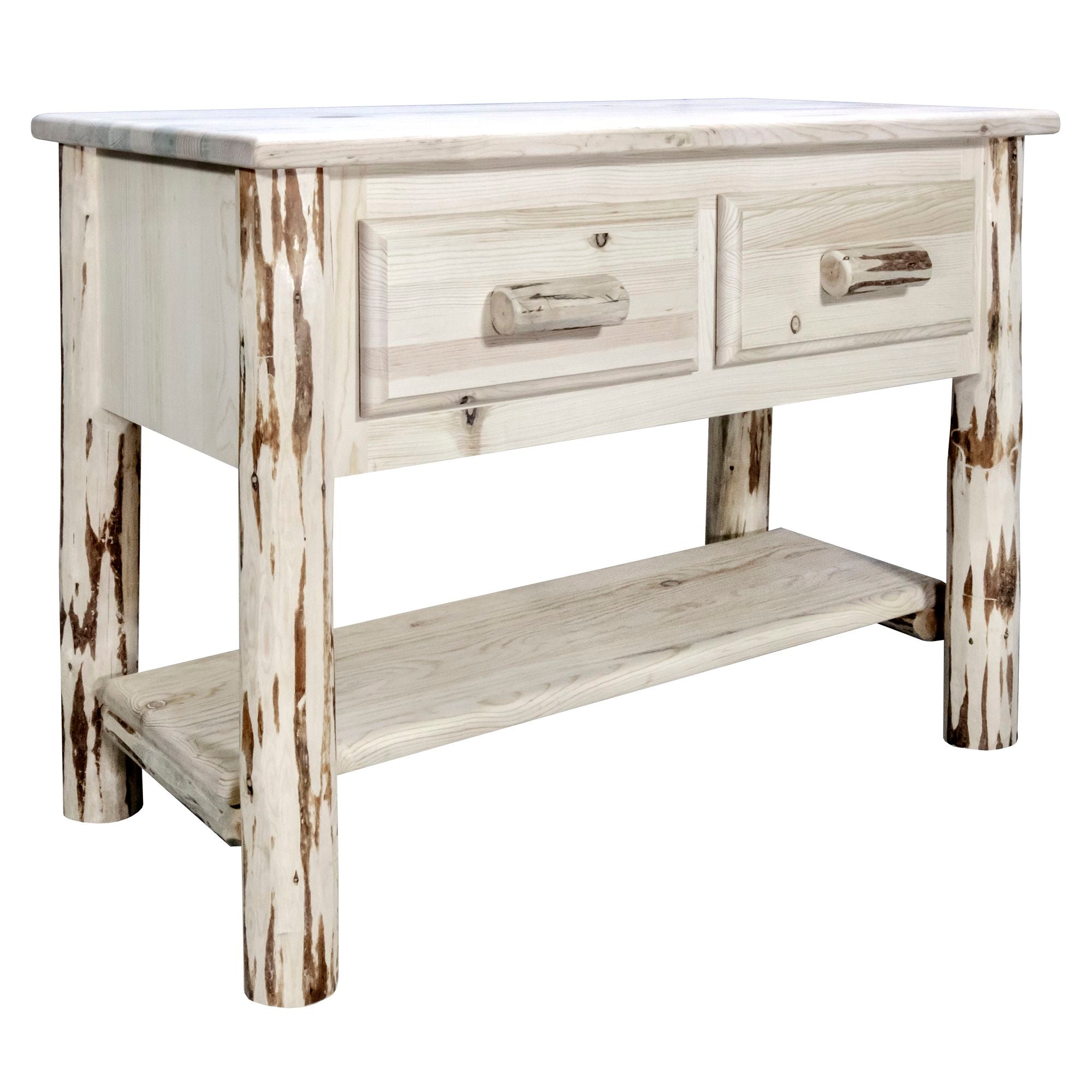 Montana Wooden Console Table with 2 Storage Drawers - Entryway Sofa Table for Hallway, Living Room & Bedroom Decor