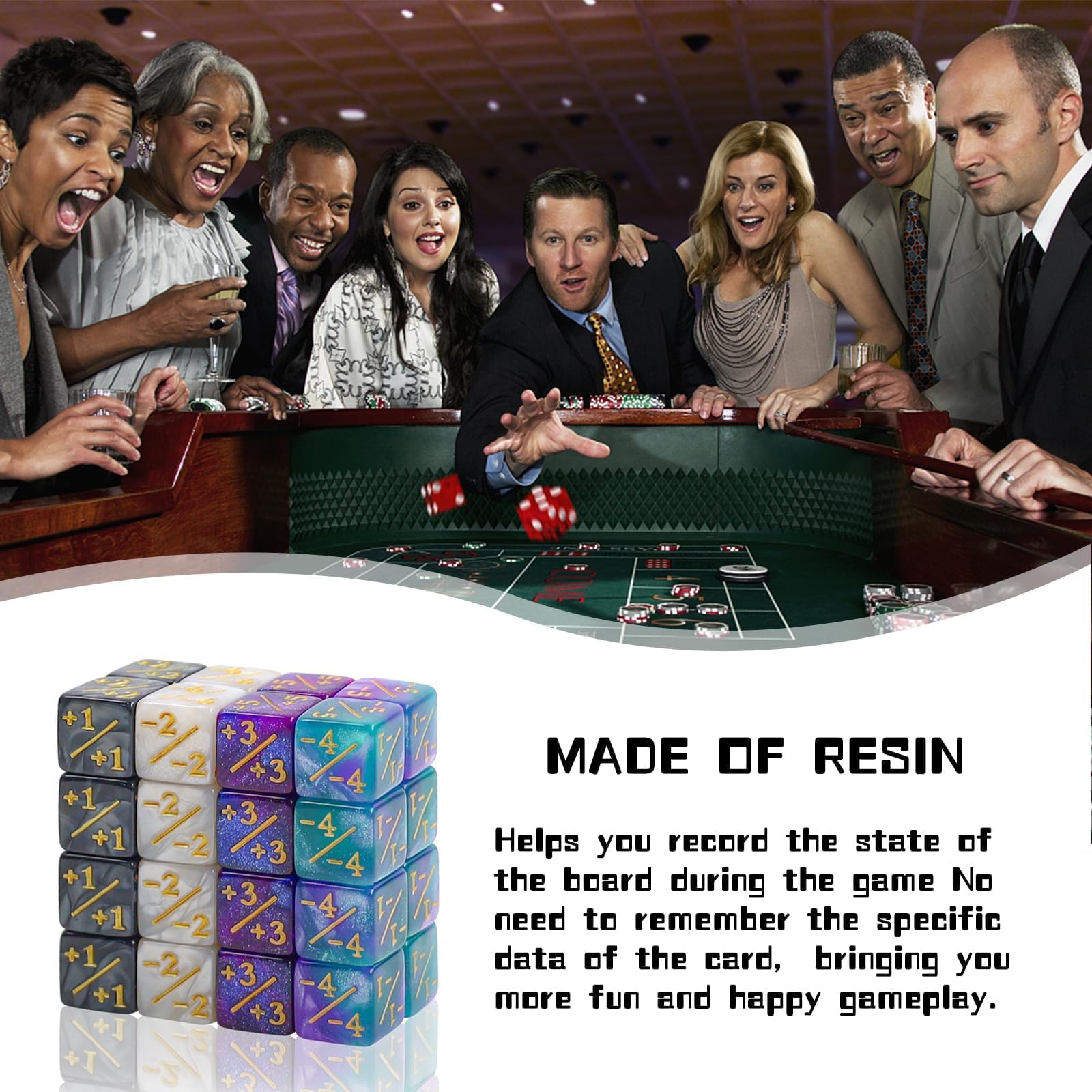 32-Piece MTG Token Counter Set - Magic Dice, D6 Loyalty Cube Dice - Compatible with MTG, CCG, TCG Card Games - Perfect for Game Nights & Tournaments