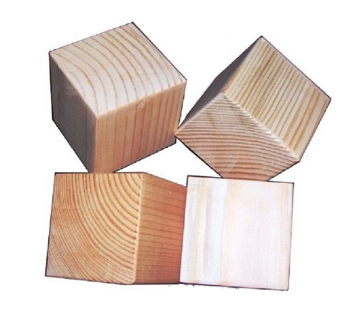 1.5-Inch Natural Unfinished Wooden Blocks - Set of 70 Wood Cubes (1.5