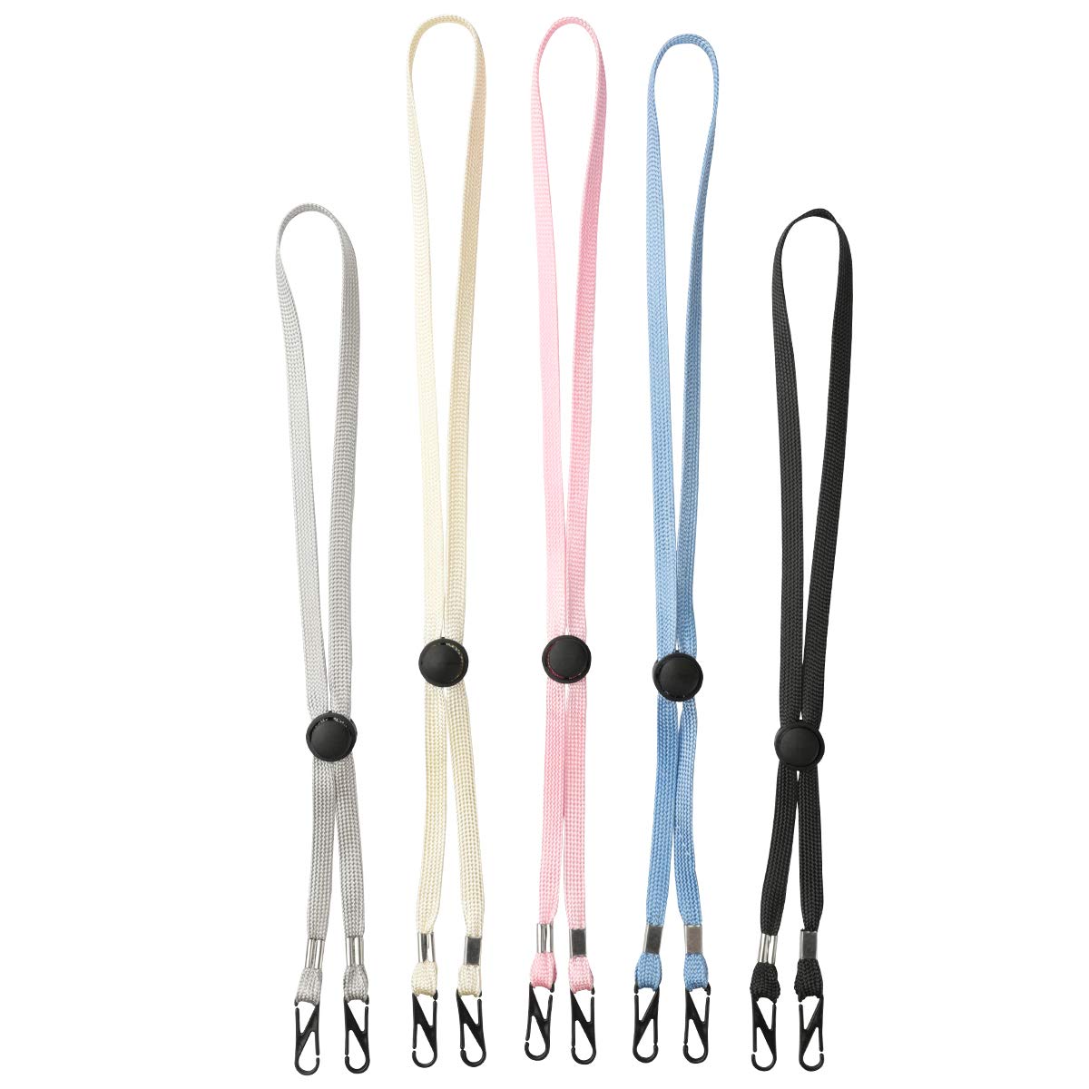 5PCS Adjustable Face Mask Lanyards - 3/14.1IN + 2/11.8IN for Work & Travel