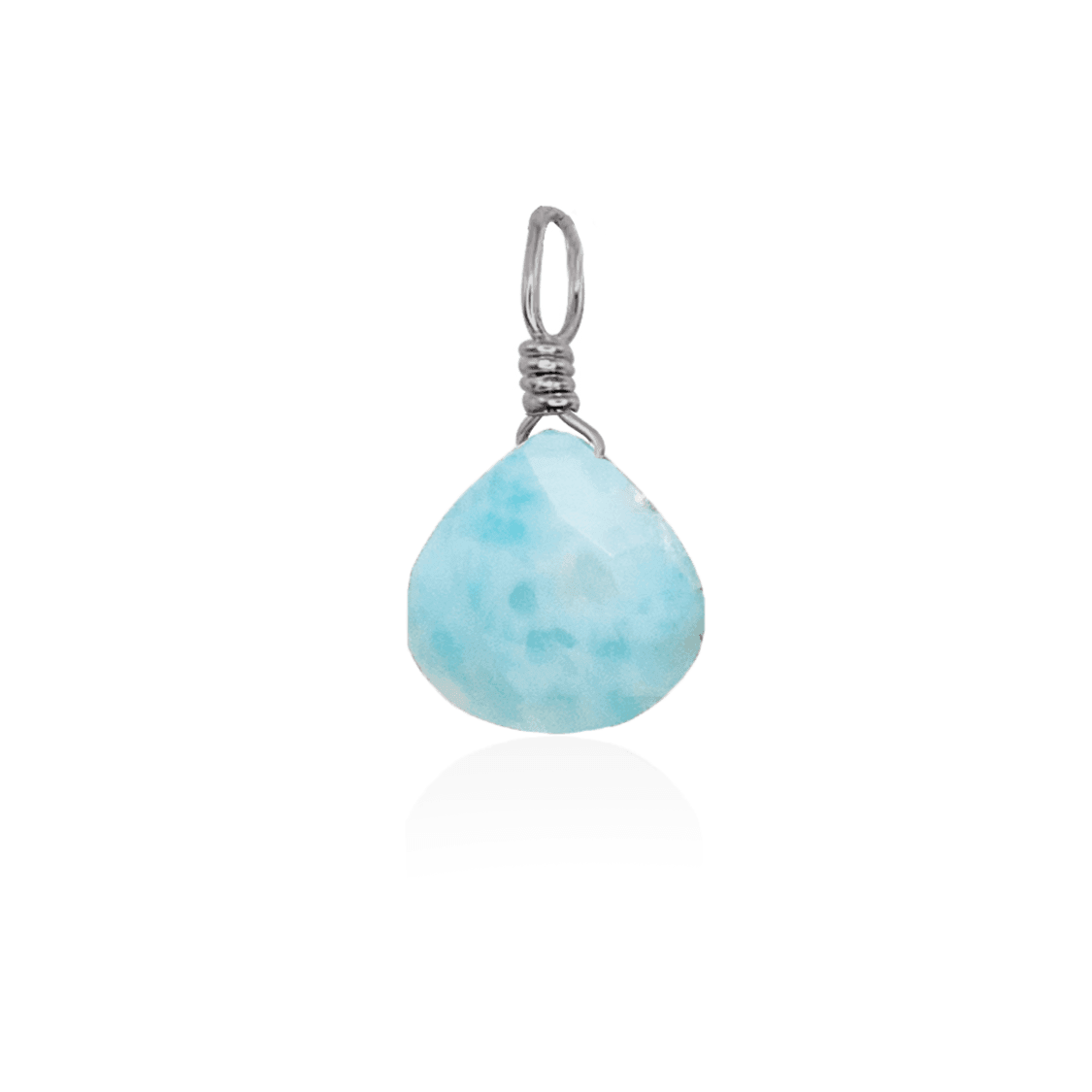 Tiny Larimar Teardrop Gemstone Pendant Necklace - Genuine Blue Stone Jewelry for Women - Perfect for Beach Vacation, Boho Style & Everyday Wear