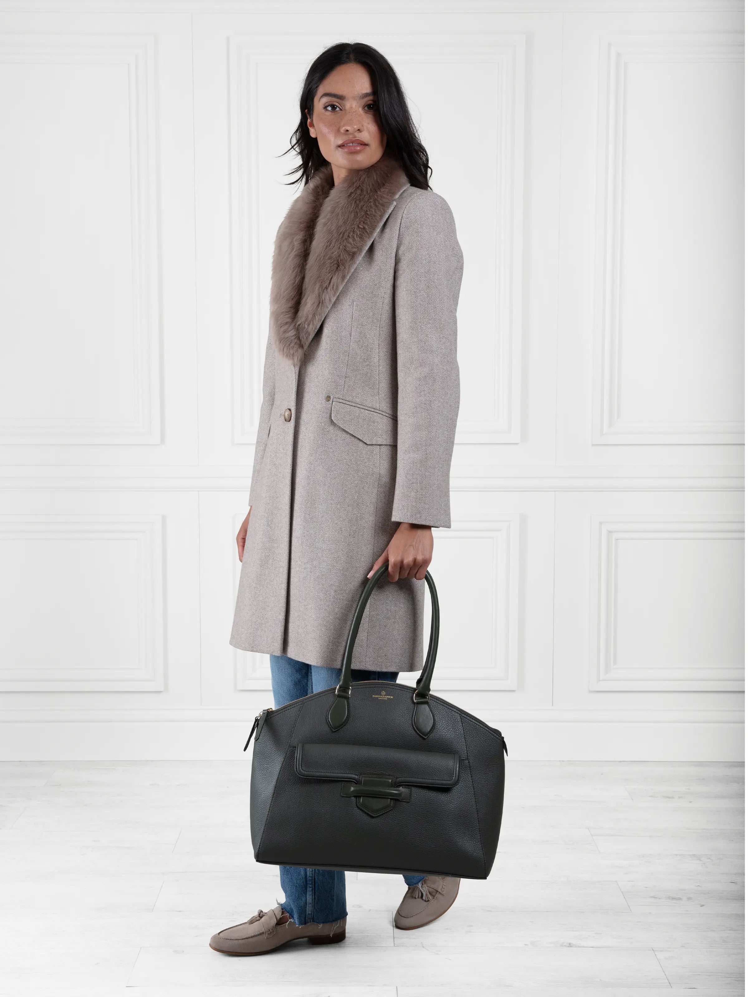 Massingham Handbag | Premium Moss Green Leather Tote for Women | Perfect for Work, Travel & Everyday Use