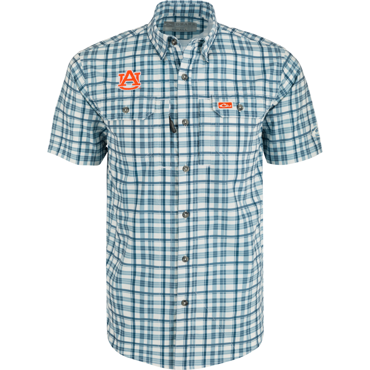 Auburn Hunter Creek Windowpane Plaid Short Sleeve Shirt for Men - Casual Button Down Shirt for Summer, Outdoor Activities & Office Wear