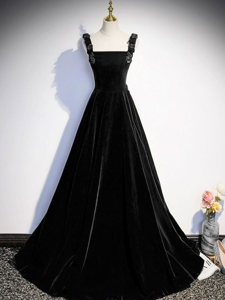 Elegant A-Line Velvet Long Prom Dress for Women - Formal Evening Gown J4377 | Perfect for Homecoming, Ball, Wedding & Special Occasions