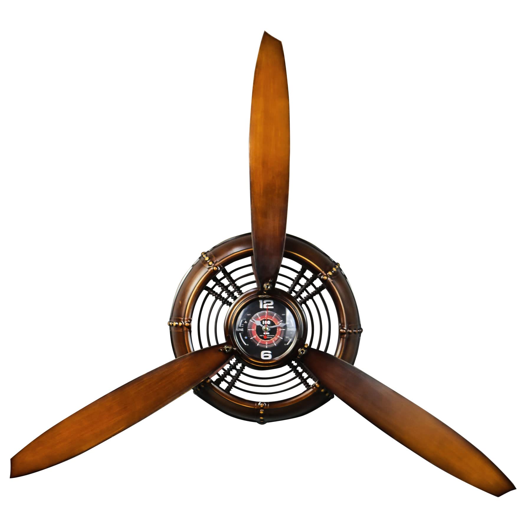Vintage Airplane Propeller Wall Art - Large Aviation Decor for Living Room, Bedroom, Bathroom, Office & Kitchen - Yellow Metal Wall Sculpture - Perfect for Aviation Enthusiasts & Industrial Style Home Decor