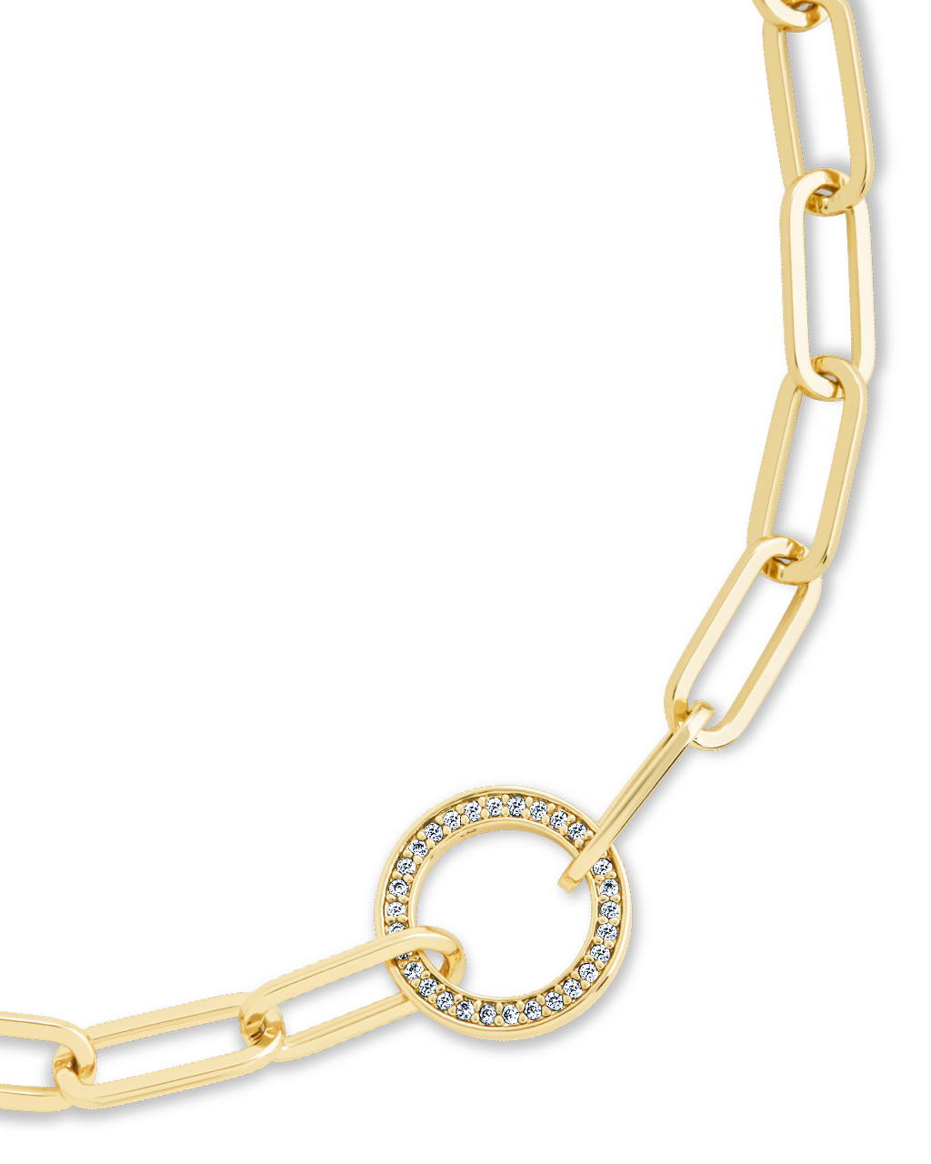 Jacie CZ Circle Paperclip Bracelet - Elegant Cubic Zirconia Jewelry for Women | Perfect for Parties, Weddings & Everyday Wear