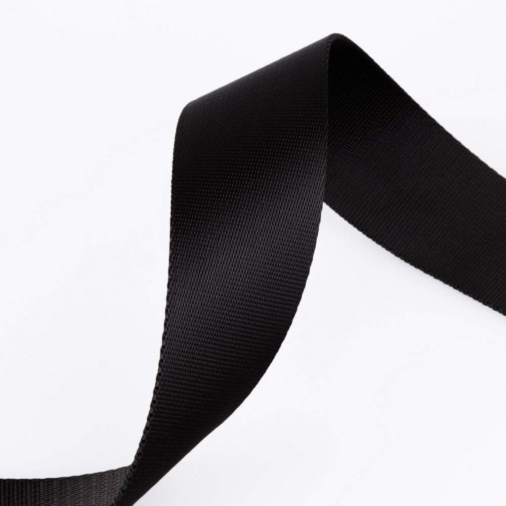 2 Inch Wide Flat Nylon Webbing - 10 Yards Roll (Black) for DIY Luggage Straps, Dog Leashes, Lawn Chairs, Hammocks, Towing & Outdoor Gear - Perfect for Camping, Furniture Repair & Craft Projects