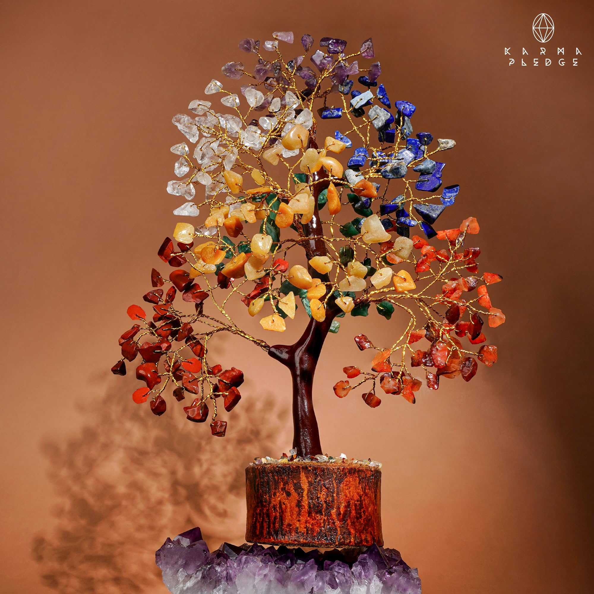 7 Chakra Healing Crystal Tree of Life - Handmade Bonsai for Positive Energy, Money & Good Luck | Home, Office & Living Room Decor | Spiritual Gift for Women & Mom | Meditation, Feng Shui & Wellness Spaces