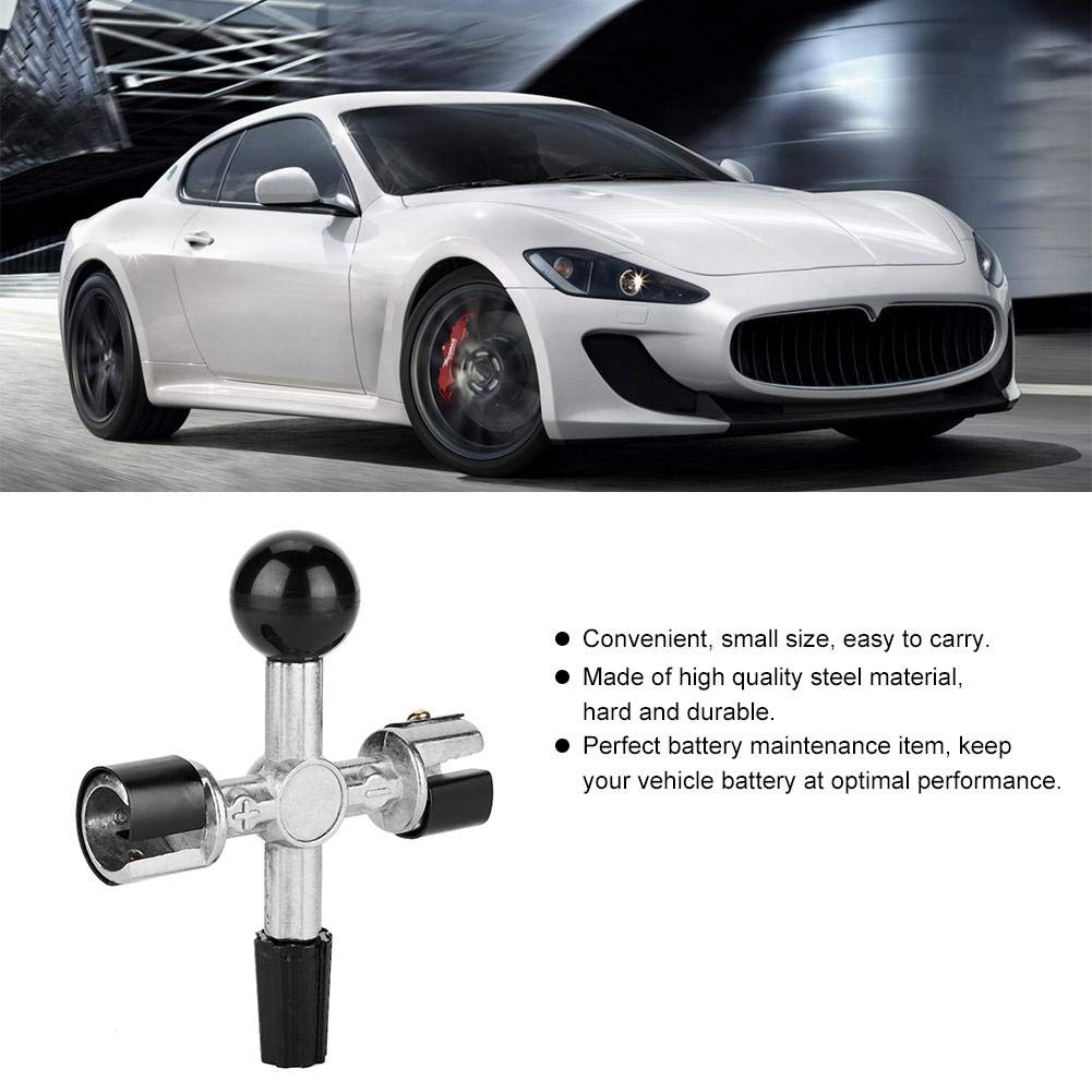 4-Way Battery Terminal Cleaner Scraper Tool - Automotive Battery Terminal Brush & Corrosion Remover for Car, Truck, RV & Boat Maintenance