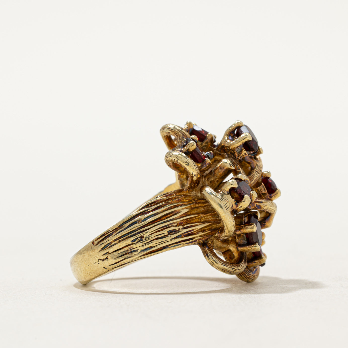 Garnet Cluster Cocktail Ring - 2.50 Carat Total Weight (CTW) - Size 6.25 - Elegant Statement Jewelry for Parties, Weddings & Special Occasions