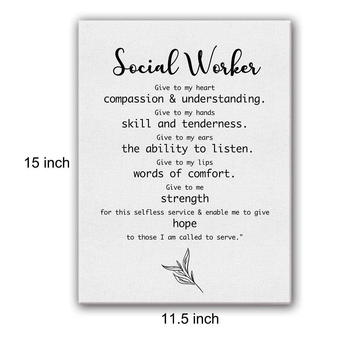 Inspiring Social Worker Gifts for Women & Men - Motivational Quote Canvas Wall Art - Ready to Hang Home Office Living Room Decor - Perfect for Graduation, Birthday & Christmas - Includes Easel Stand - Ideal for Social Worker Appreciation, Office Motivation & Home Inspiration