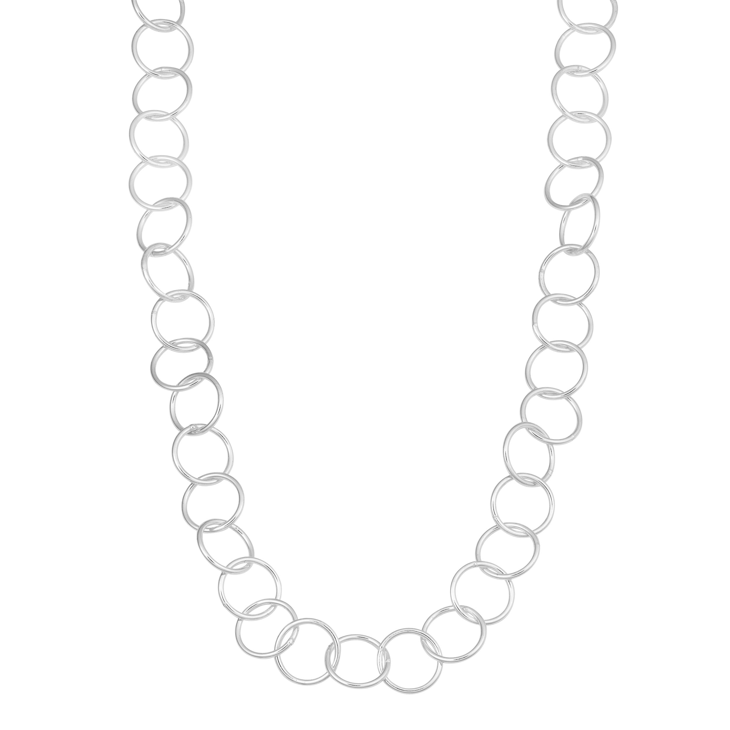 Sterling Silver High Polish 10mm Round Link Necklace 42 Inch - Elegant Everyday Jewelry for Women, Perfect for Gifts, Parties & Special Occasions