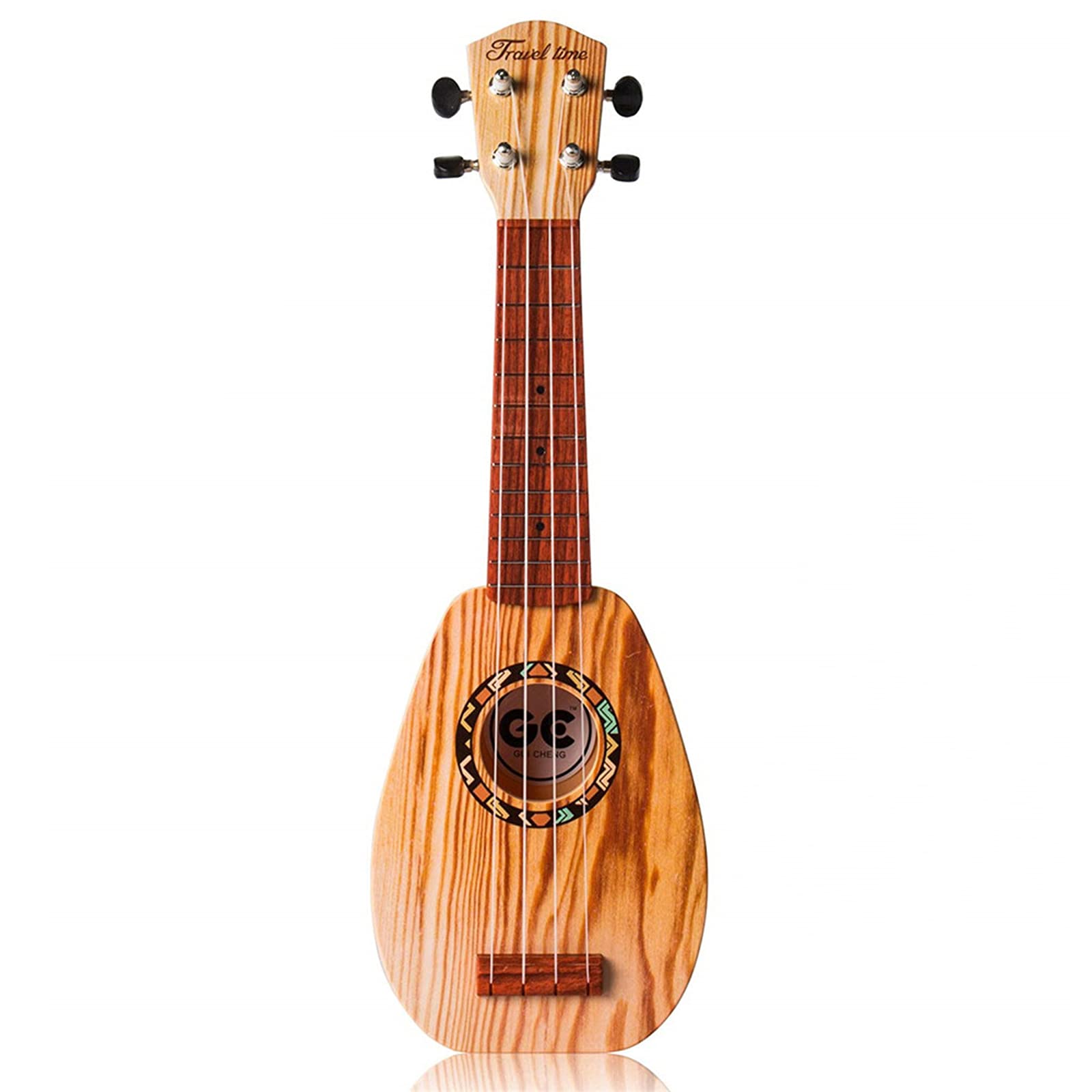 YOLOPARK 17 Inch Wooden Kids Toy Guitar for Boys & Girls - Mini Toddler Ukulele with 4 Strings for 3-7 Year Olds | Beginner Musical Instrument & Educational Toy for Children | Perfect for Birthday Gifts, Music Lessons & Pretend Play