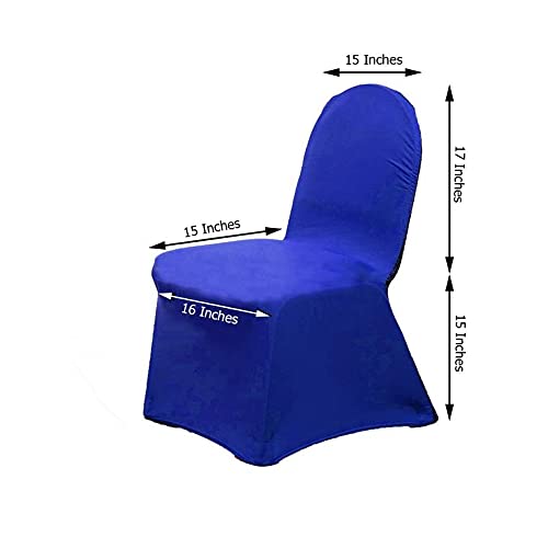 25-Piece Royal Blue Metallic Spandex Stretchable Banquet Chair Covers - Elegant Slipcovers for Wedding, Party & Reception Decorations - Perfect for Formal Events, Bridal Showers & Banquet Halls