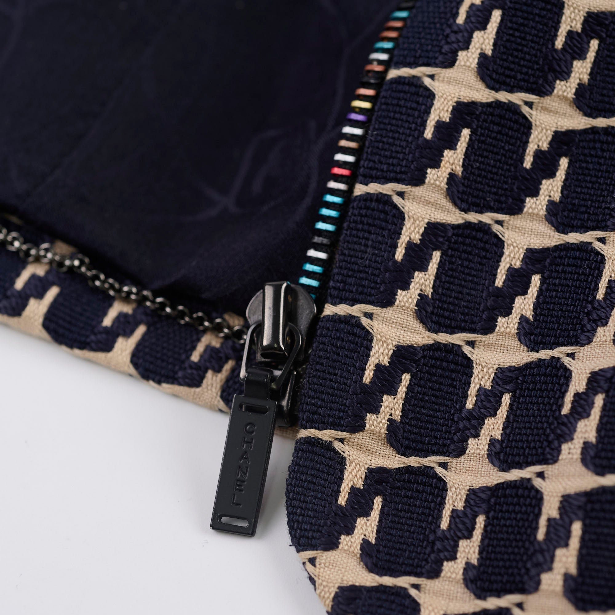 Chanel 01P Spring Summer Jacket for Women - Navy & Beige Tweed Coat - Size 34 - Perfect for Office Wear & Spring Fashion Outfits
