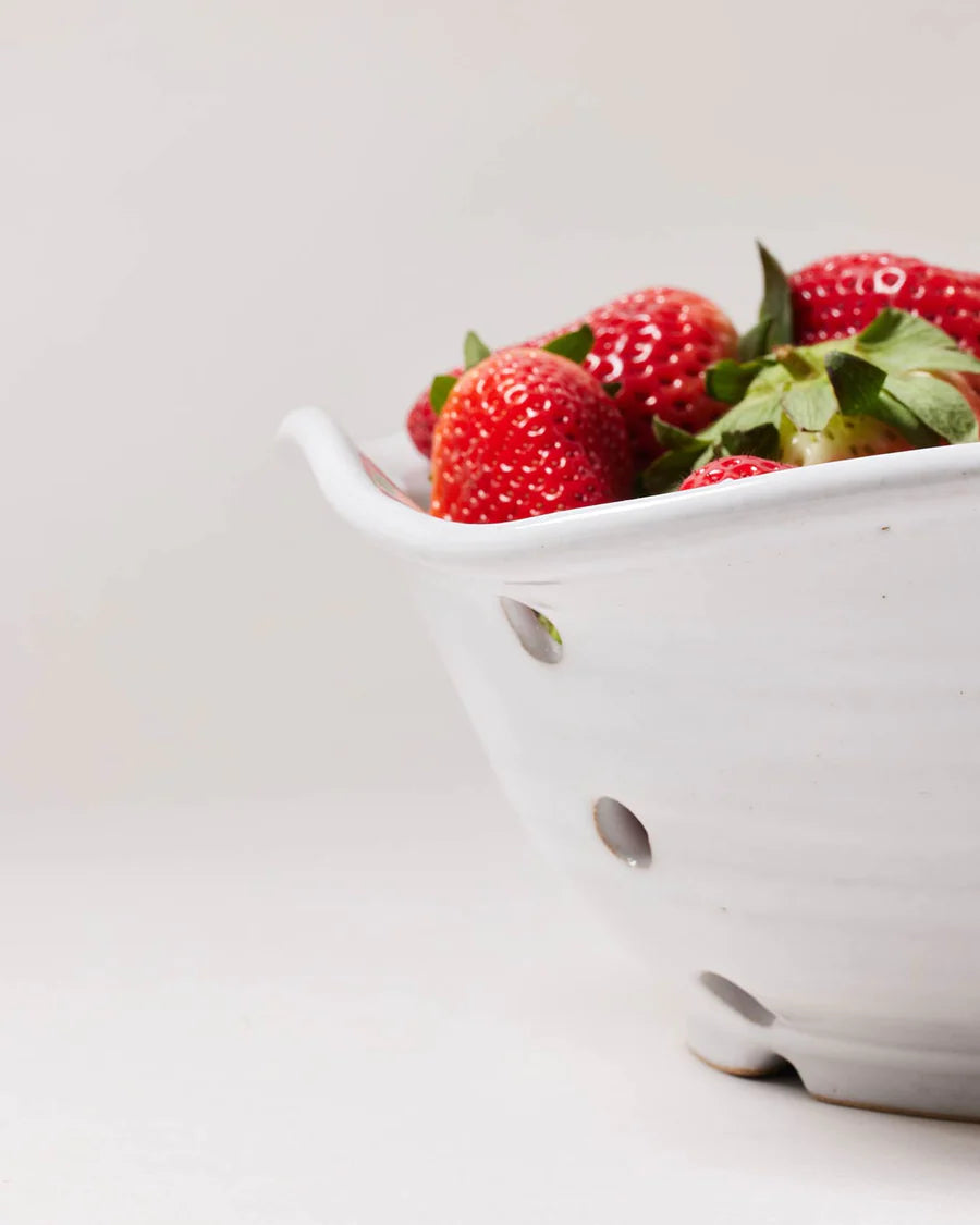 Farmhouse Pottery Windrow Berry Bowl - Handmade Ceramic Fruit Serving Bowl for Berries, Salad, Snacks - Perfect for Farmhouse Kitchen, Dining Table, and Entertaining