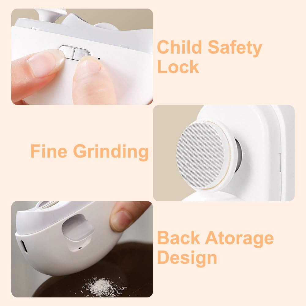 2025 New Automatic Electric Nail Clipper for Seniors & Adults - Safe Toenail & Fingernail Trimmer with Polishing Function for Thick Nails (White) | Perfect for Women, Men, Students & Baby Care at Home or Travel