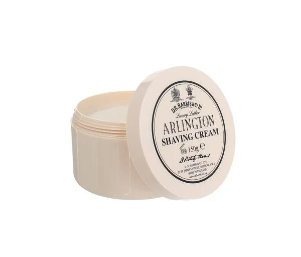 D.R. Harris Arlington Shaving Cream for Men - 150g Luxury Bowl Shaving Soap for Sensitive Skin - Perfect for Wet Shaving & Traditional Grooming Rituals