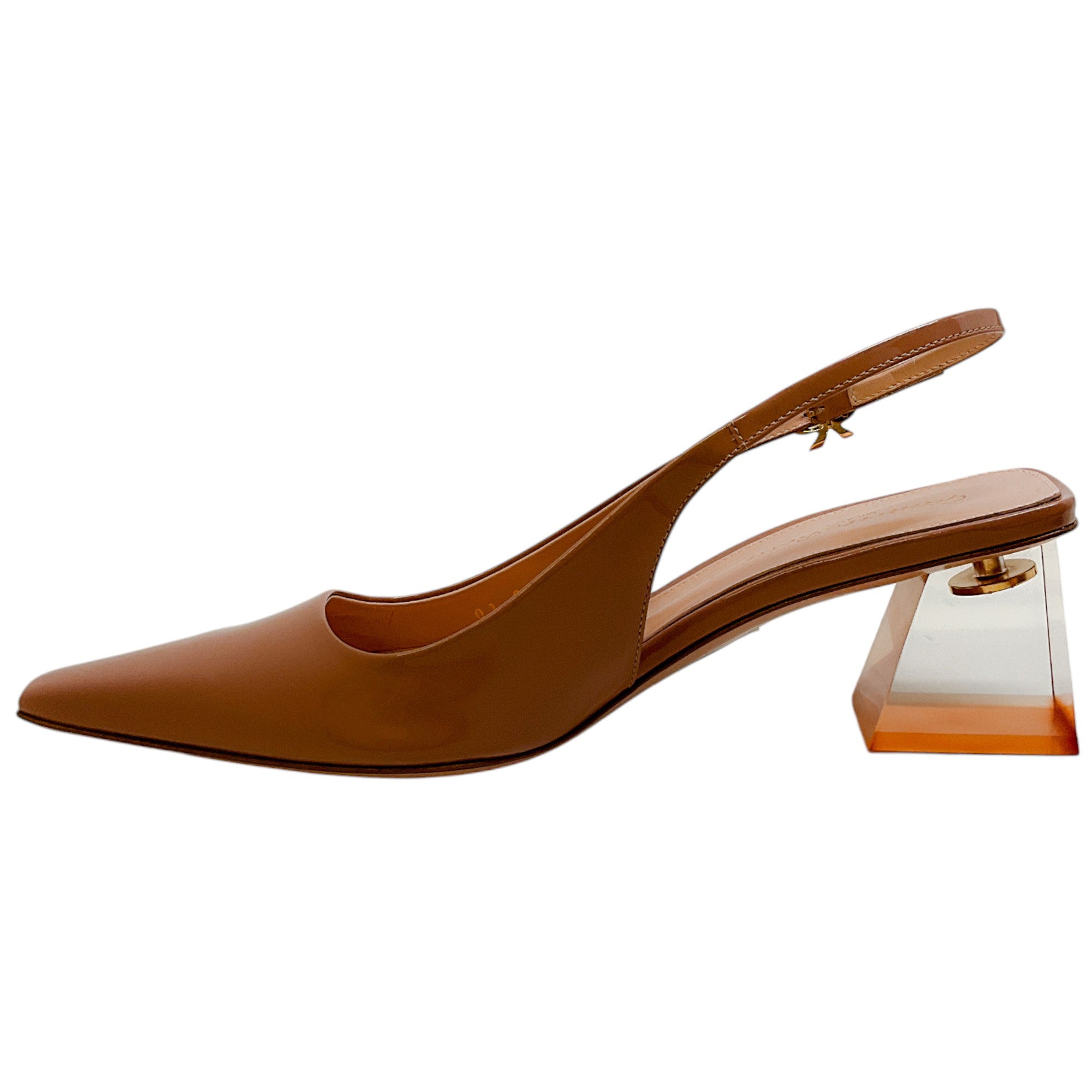 Gianvito Rossi Praline Patent Leather Cosmic Sling 55 Pumps - Women's High Heel Shoes for Party, Wedding & Evening Wear