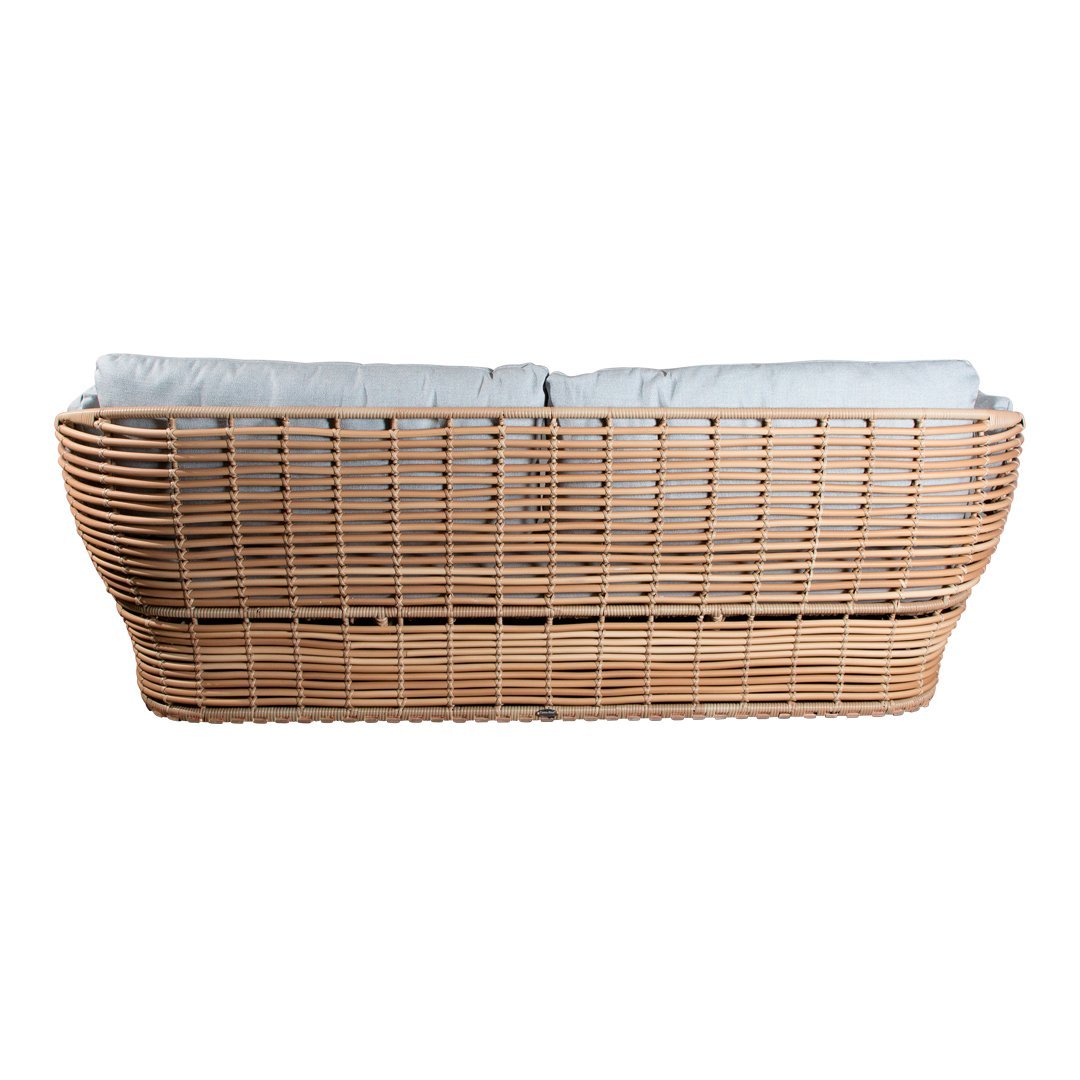 2 Seater Wicker Basket Sofa - Comfortable Rattan Loveseat for Patio, Balcony, or Sunroom - Perfect for Outdoor Relaxation and Cozy Conversations