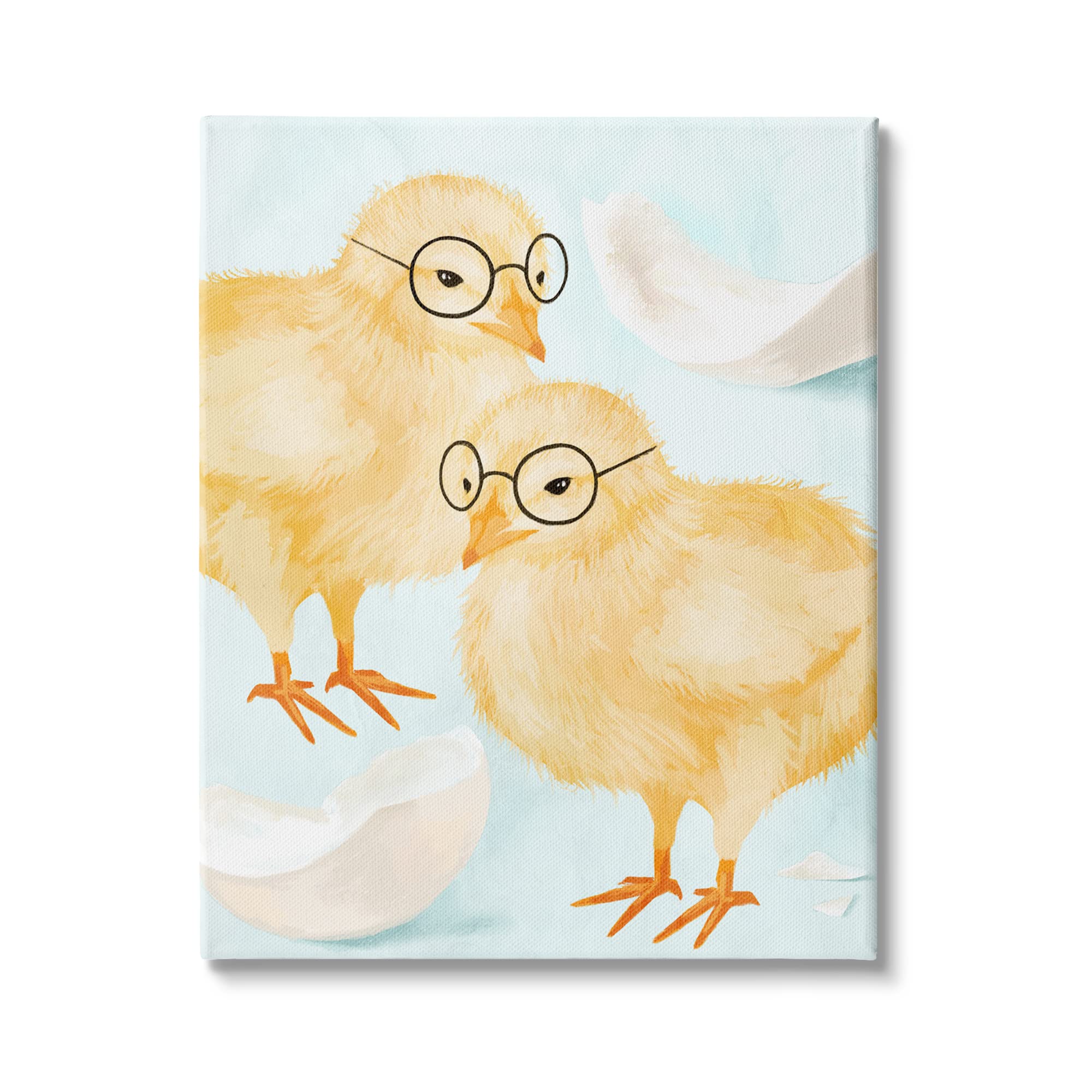 Stupell Industries Easter Chicks Hatched Eggs Yellow Birds Round Glasses Canvas Wall Art - 36