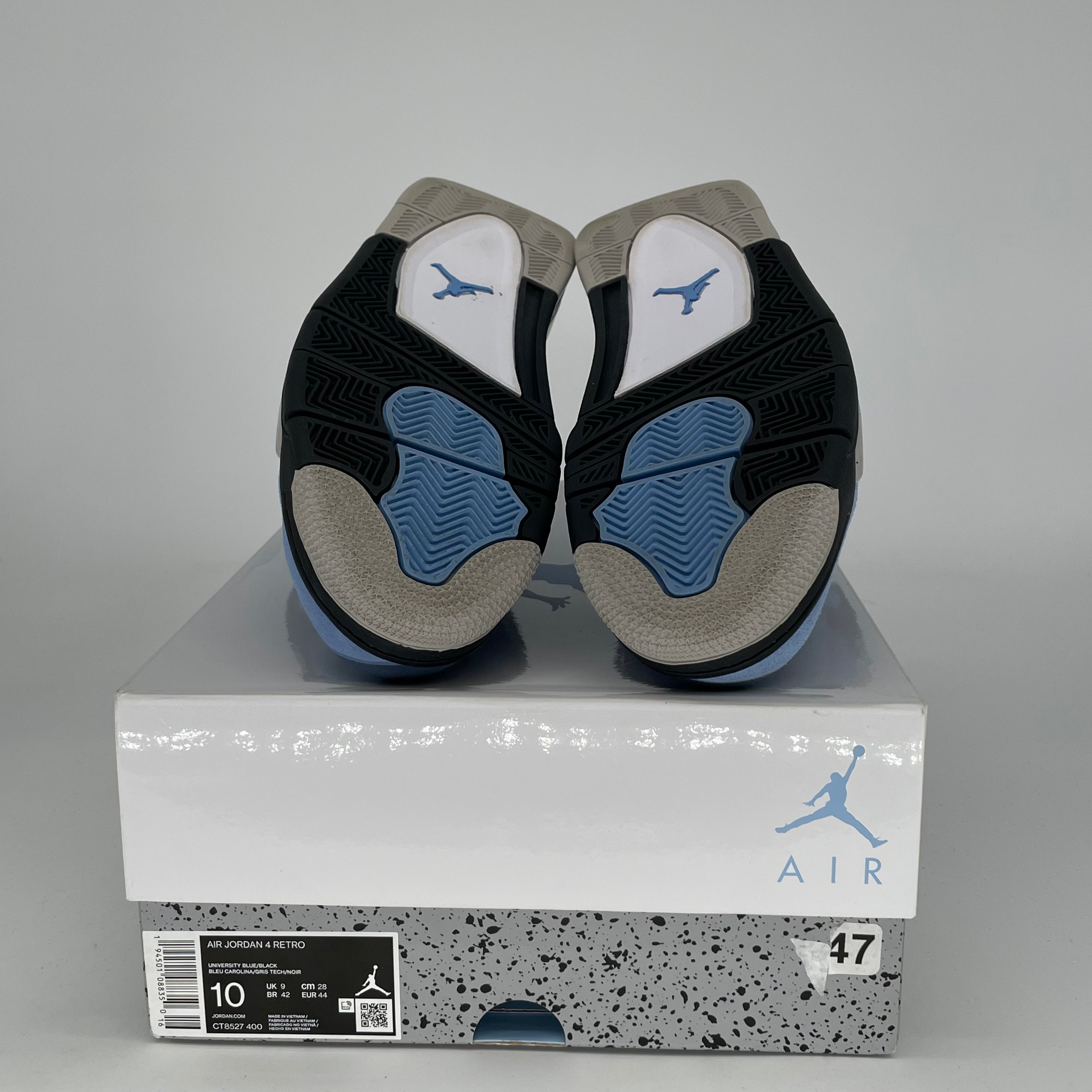 AIR JORDAN 4 UNIVERSITY BLUE Retro Sneakers - Men's Size 10/Women's Size 11.5 - Style Code CT8527-400 | Authentic Basketball Shoes for Streetwear & Sports Performance