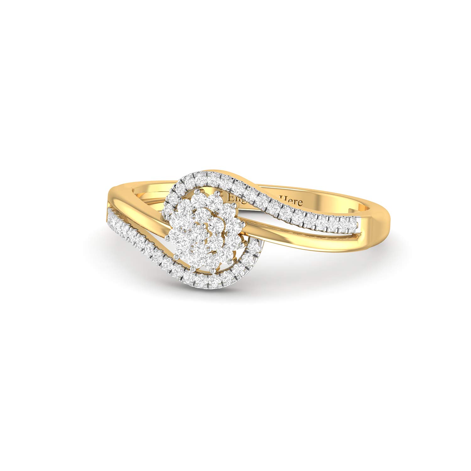 14K Gold Plated Sterling Silver Moissanite Infinity Twist Engagement Ring for Women - Custom Name Wedding Band, Bridal Jewelry Gift for Anniversary, Proposal & Special Occasions