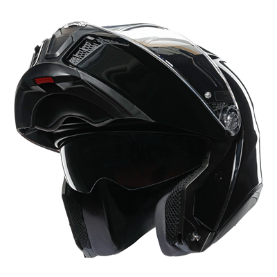 AGV Tourmodular Solid Black Full Face Motorcycle Helmet - DOT & ECE Certified for Safety - Lightweight & Comfortable for Long Rides - Perfect for Street Biking, Touring & Commuting