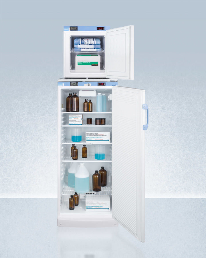 Accucold 24-Inch Wide All Refrigerator & Freezer Combo with Front Lock - FFAR10 FS24LSTACKMED2 | Perfect for Restaurants, Cafes & Commercial Kitchens